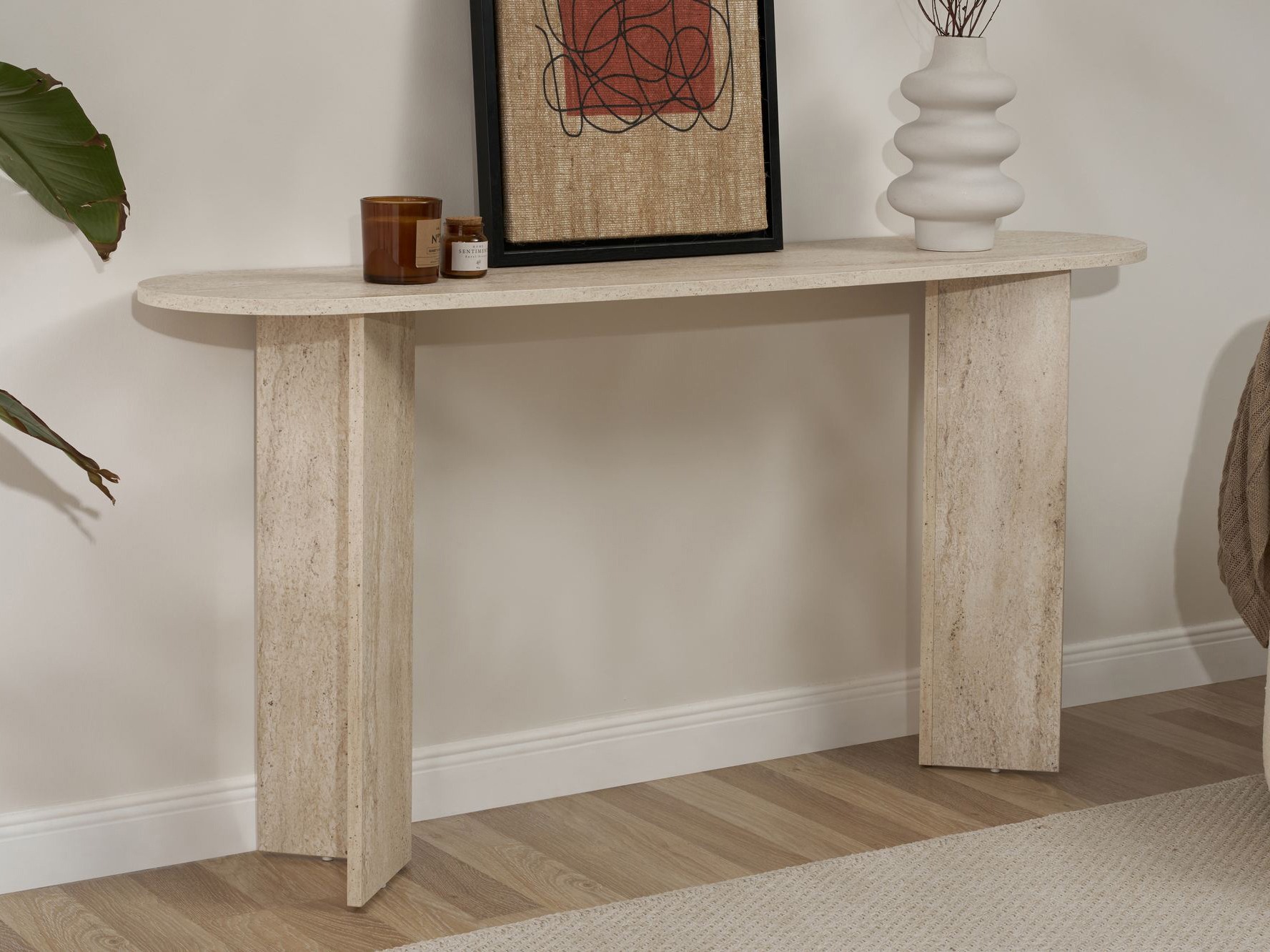 Konzolna miza Novato 133 (Svetel travertin)