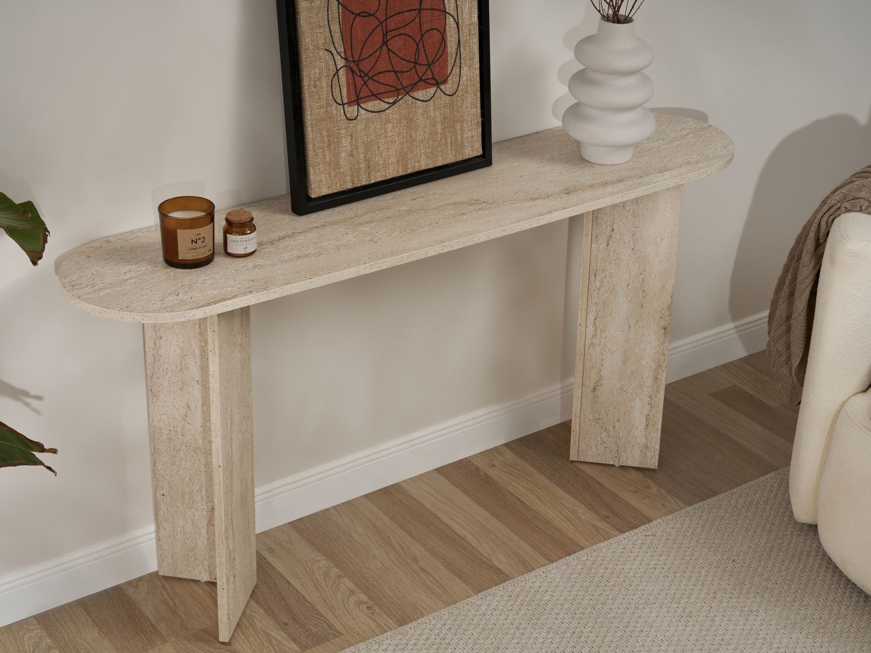 Konzolna miza Novato 133 (Svetel travertin)