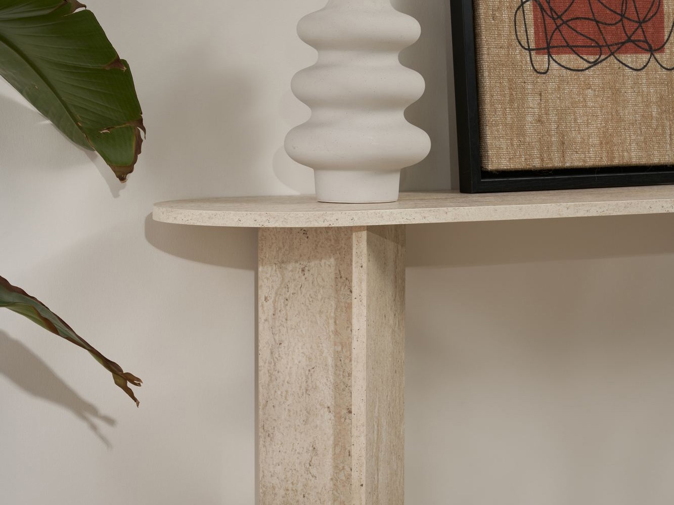 Konzolna miza Novato 133 (Svetel travertin)