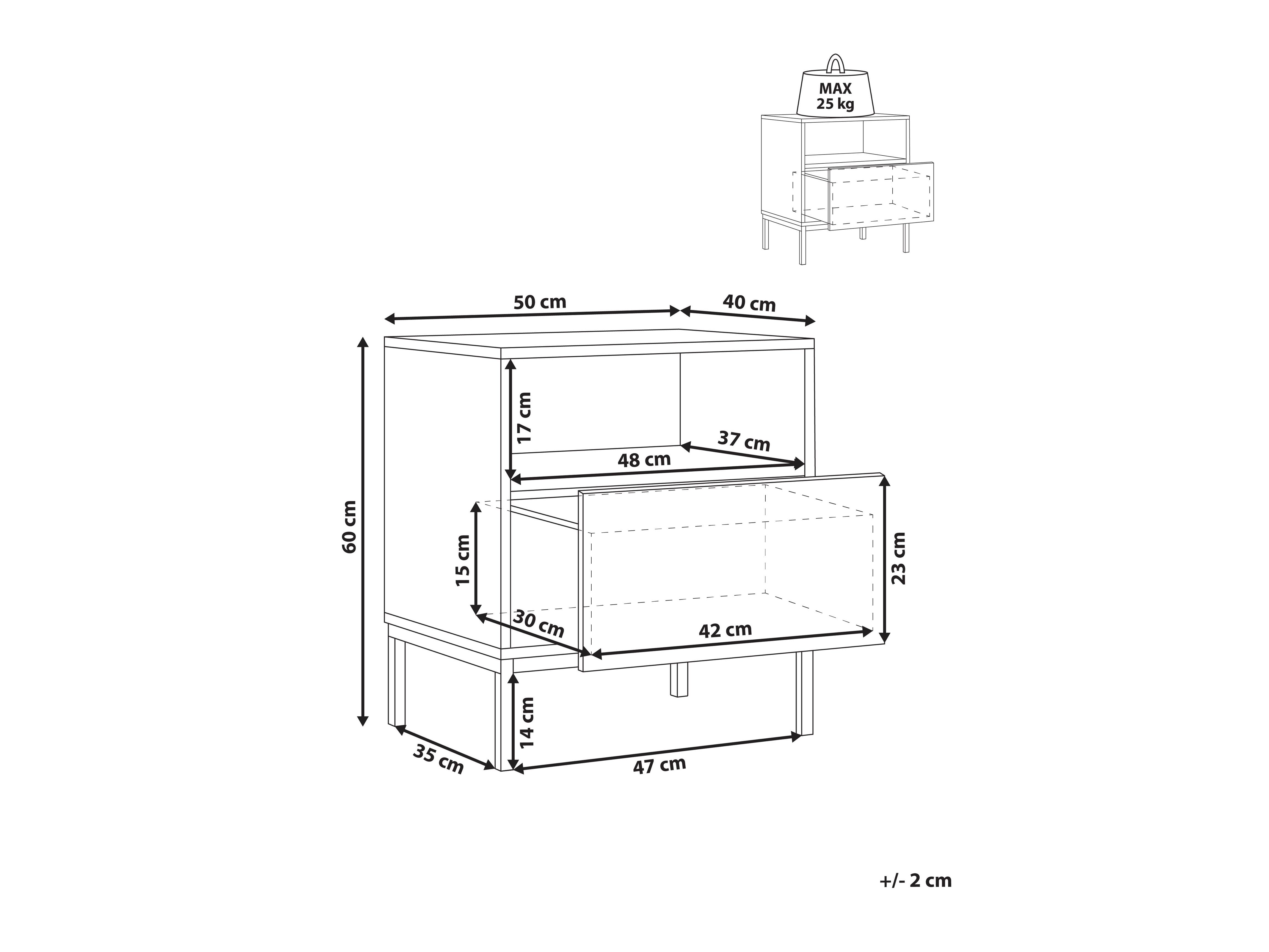 Nočna omarica Berwyn 2906