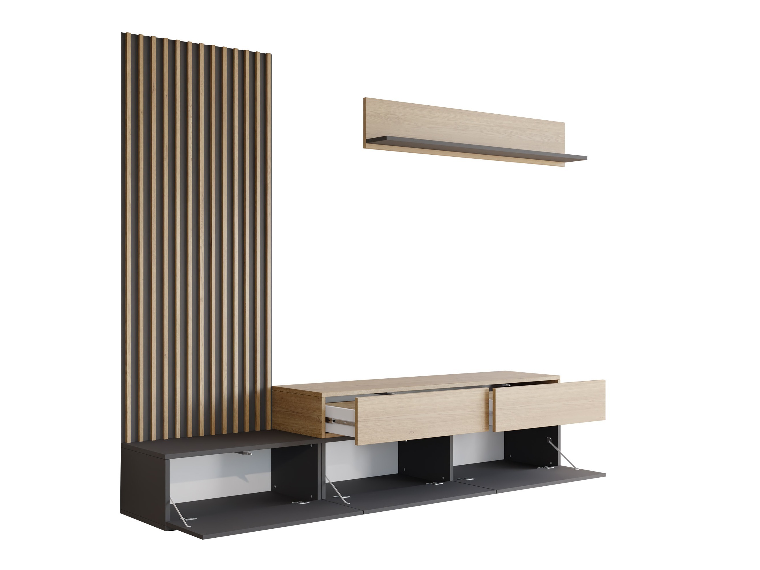 Komplet za dnevno sobo Comfivo 496 (Bela + Hrast)