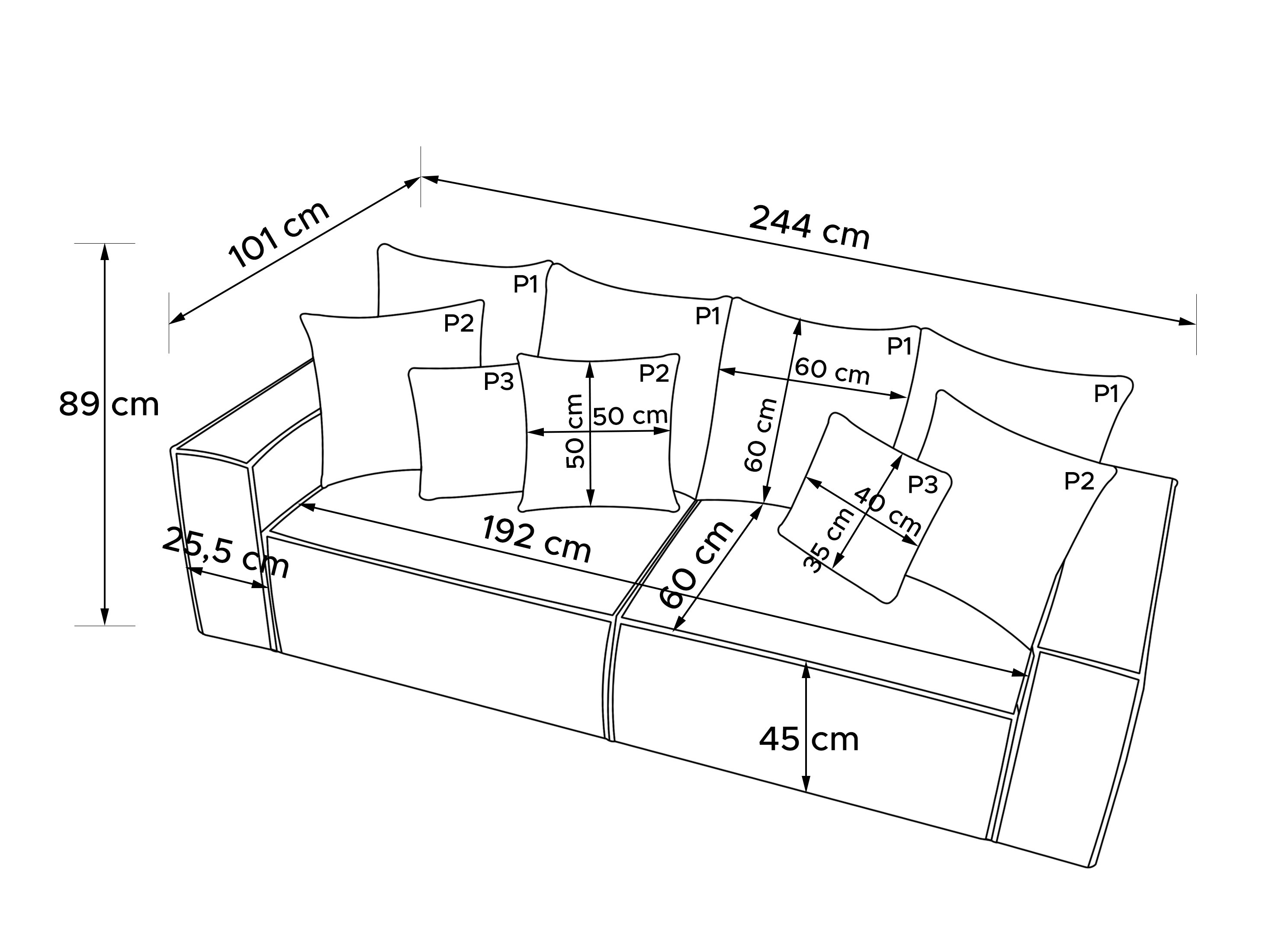 Raztegljiv kavč Temecula 104 (Svetlo siva)