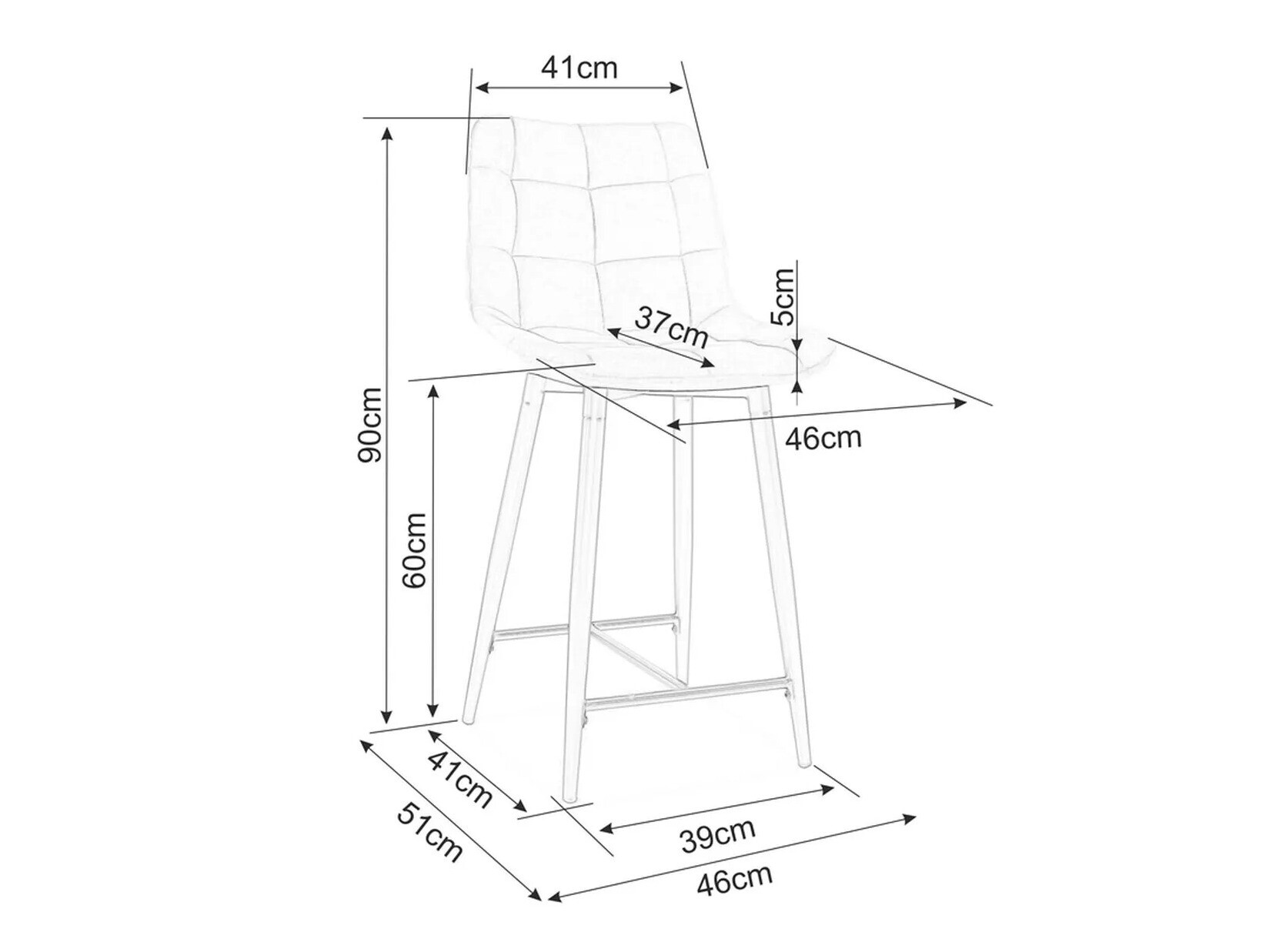 Srednje visok barski stol SL5247 s poškodovano embalažo