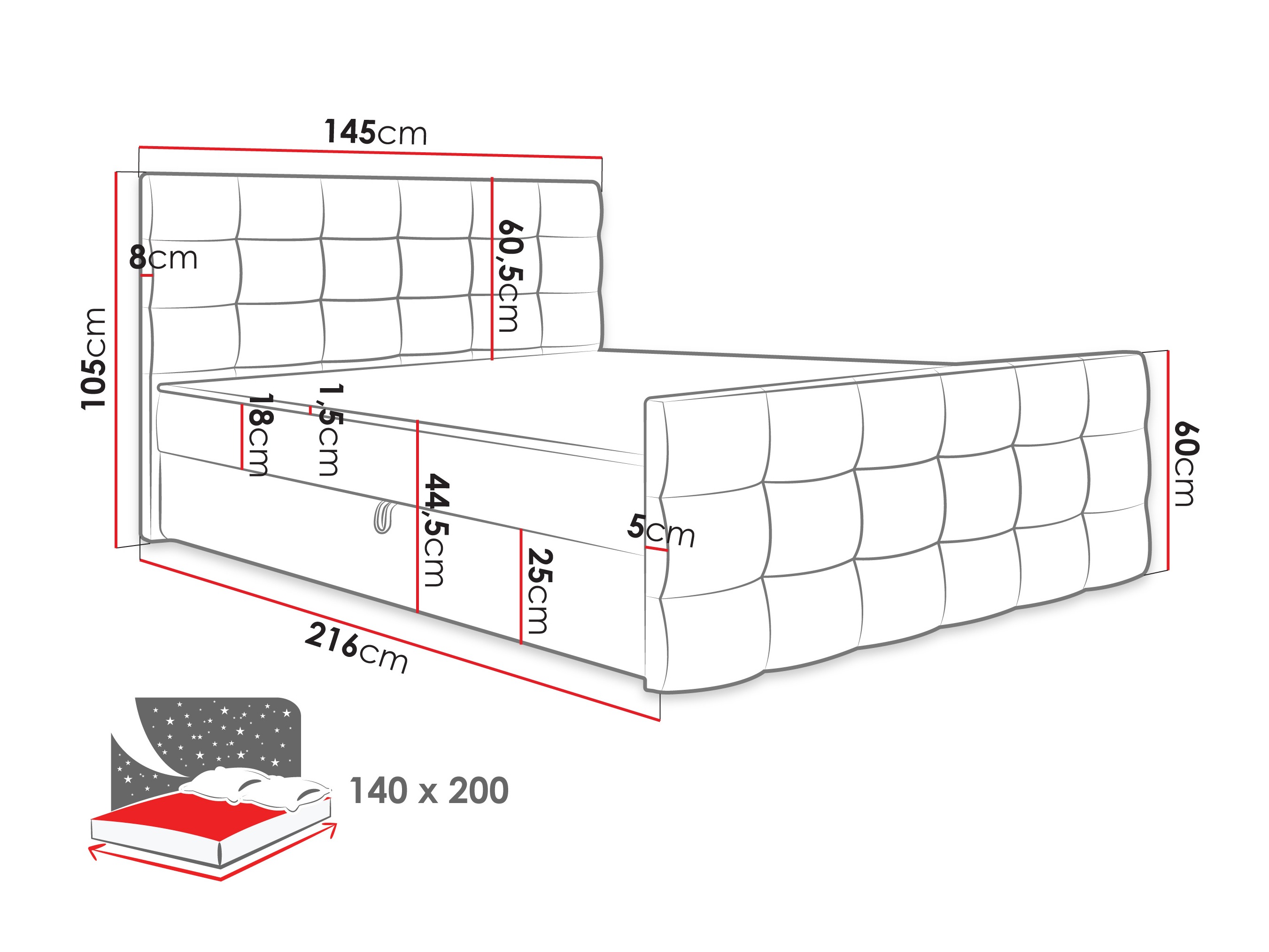 Boxspring postelja Memphis 100 (Rico 18)