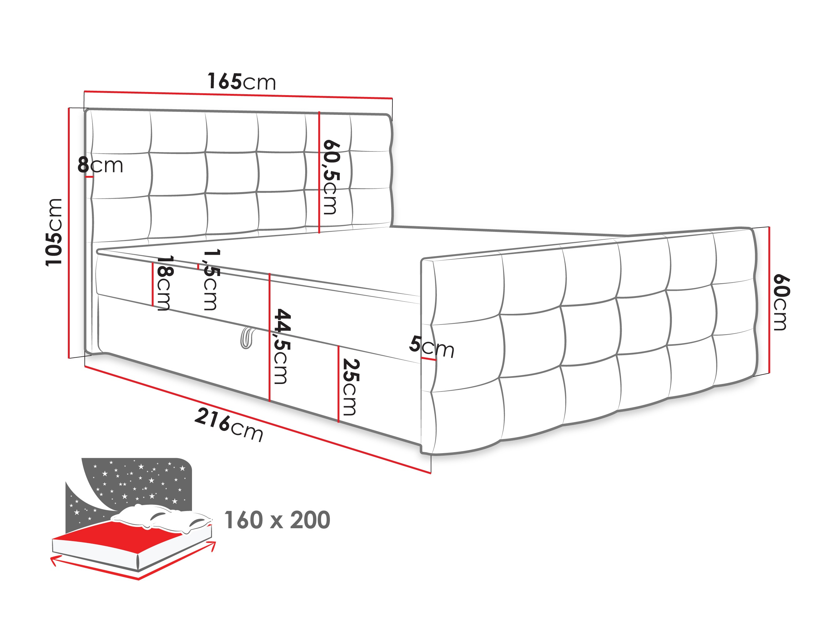 Boxspring postelja Memphis 100 (Rico 20)