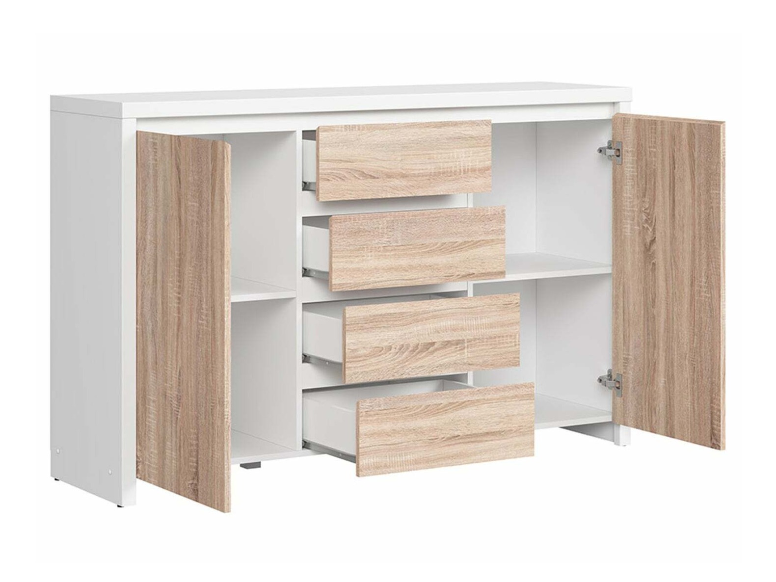 Komoda Nolroma 103 (Bela + Sonoma hrast)