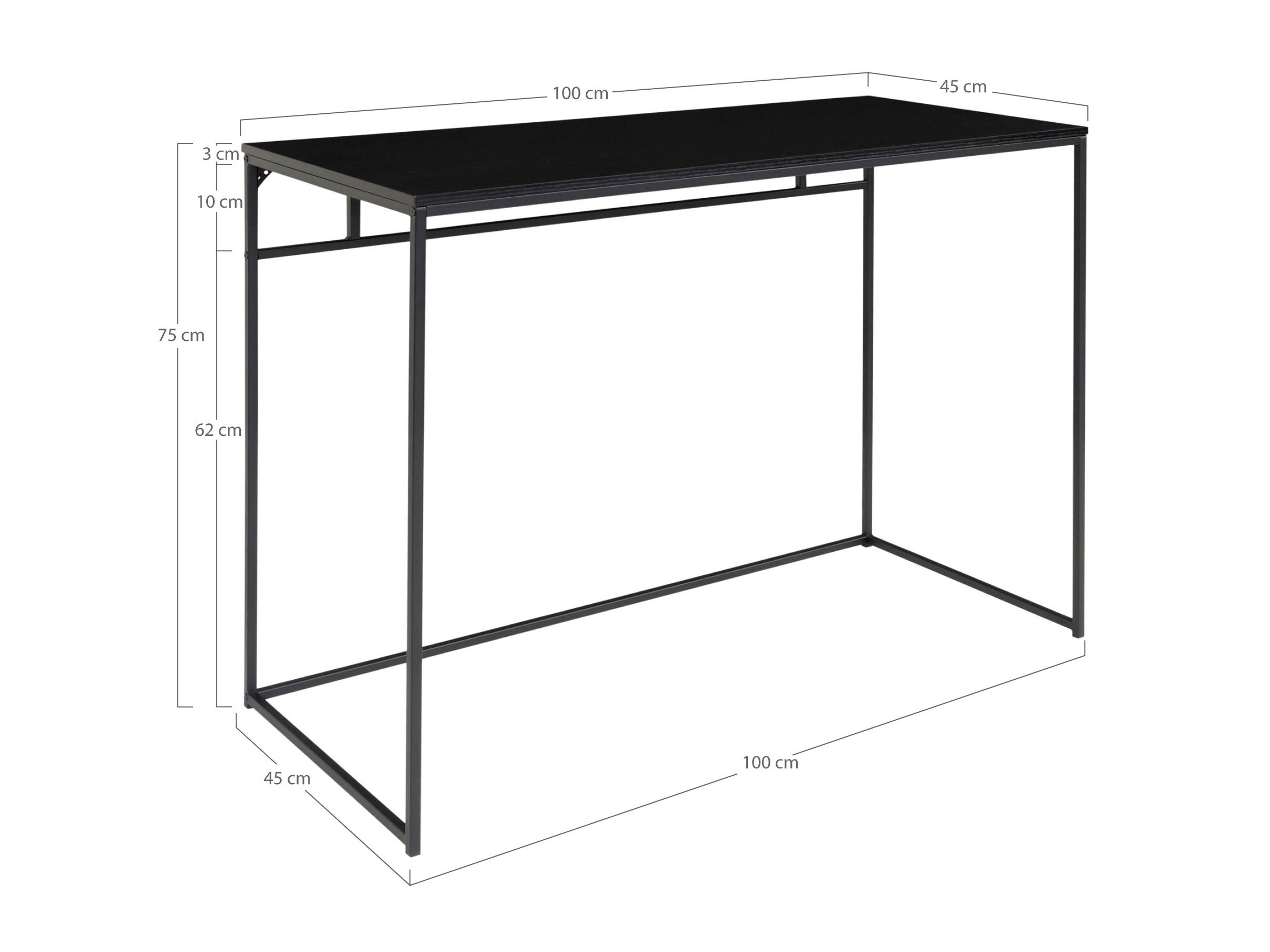 Pisalna miza Sorbeni 108 (Črna)