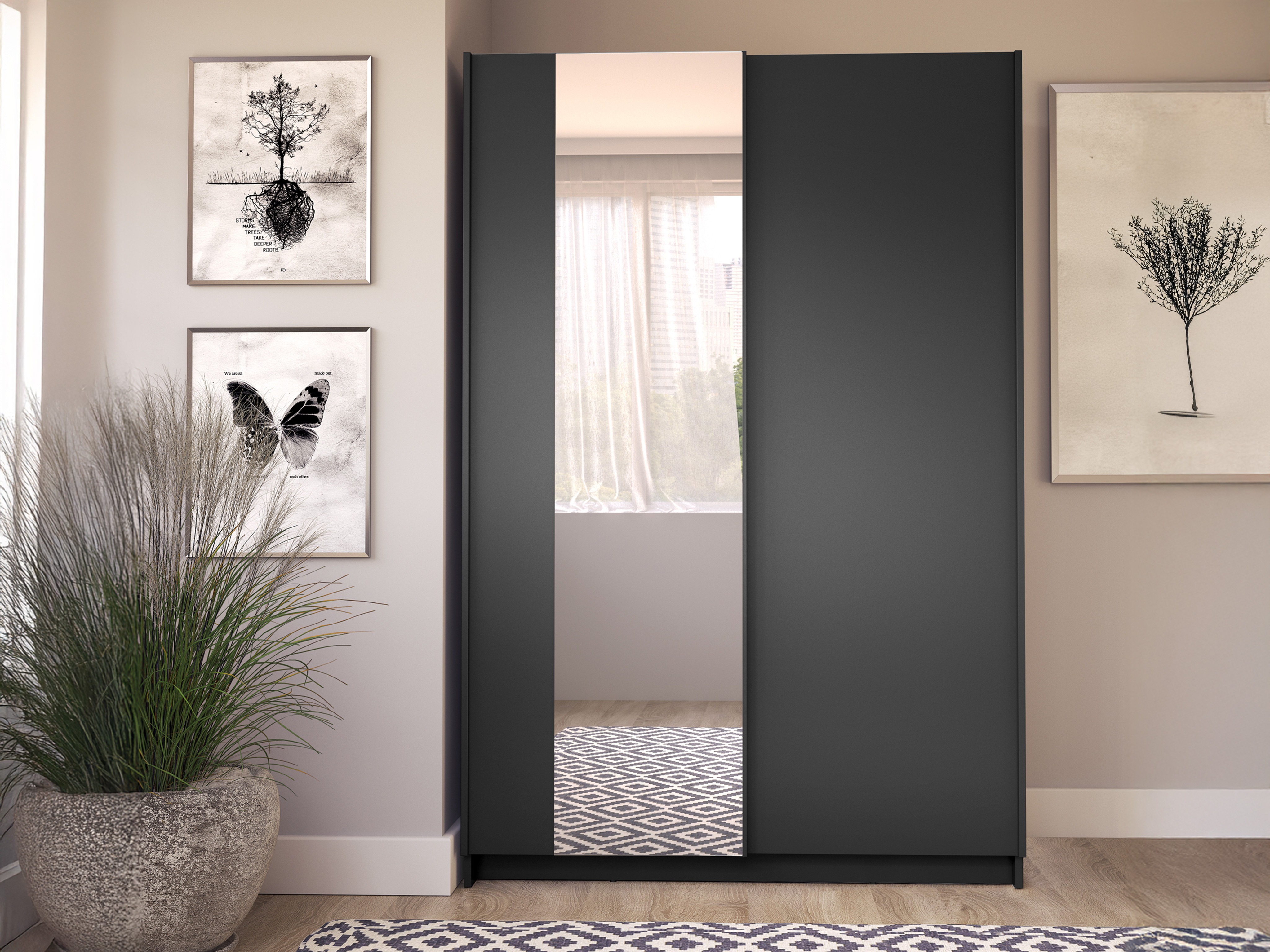 Garderobna omara Baytown 149 (Črna)