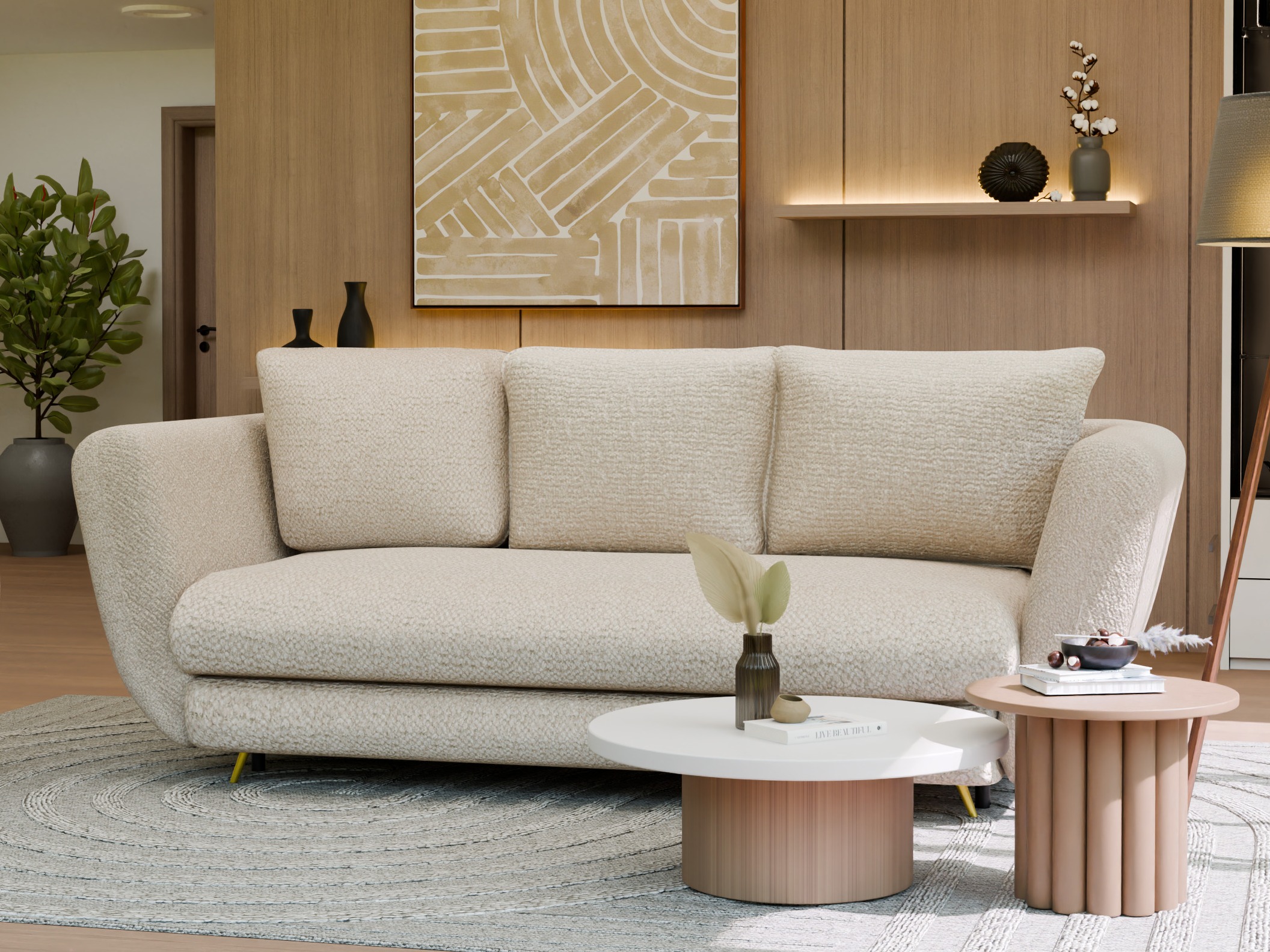 Raztegljiv kavč Mandeville 354 (Zlata + Črna)