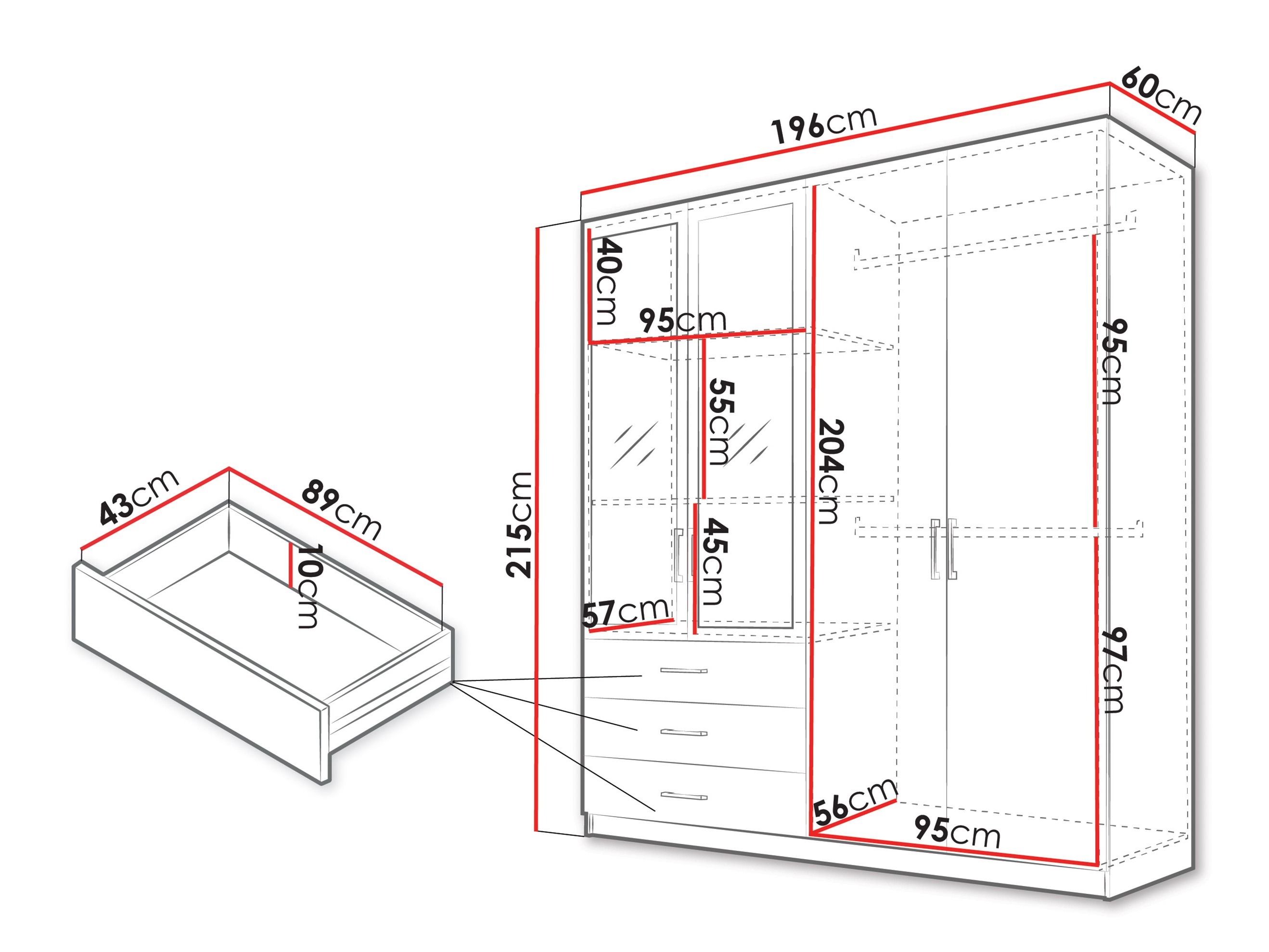 Garderobna omara Honolulu 269 (Bela)