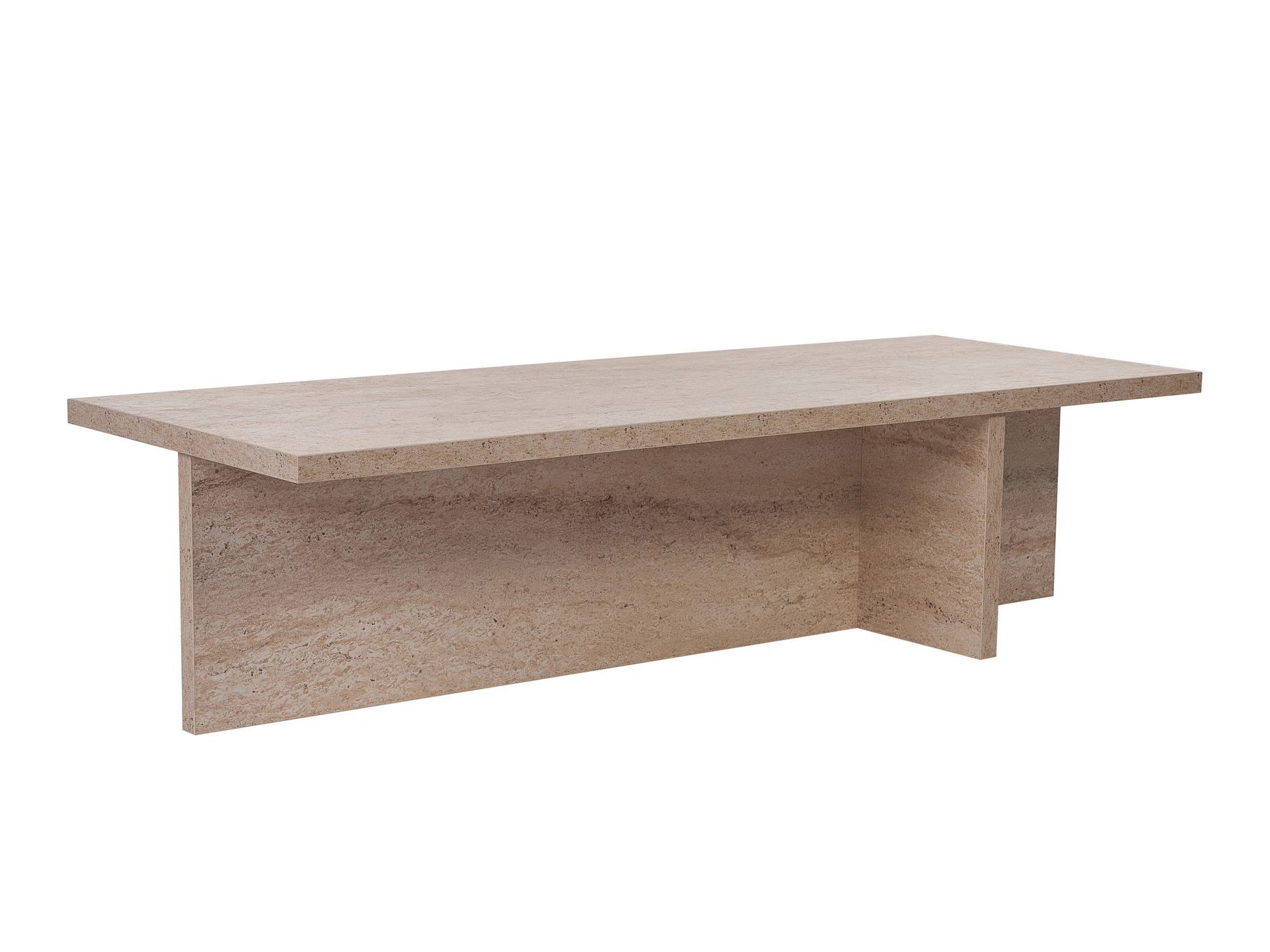 Klubska mizica Novato 136 (Svetel travertin)