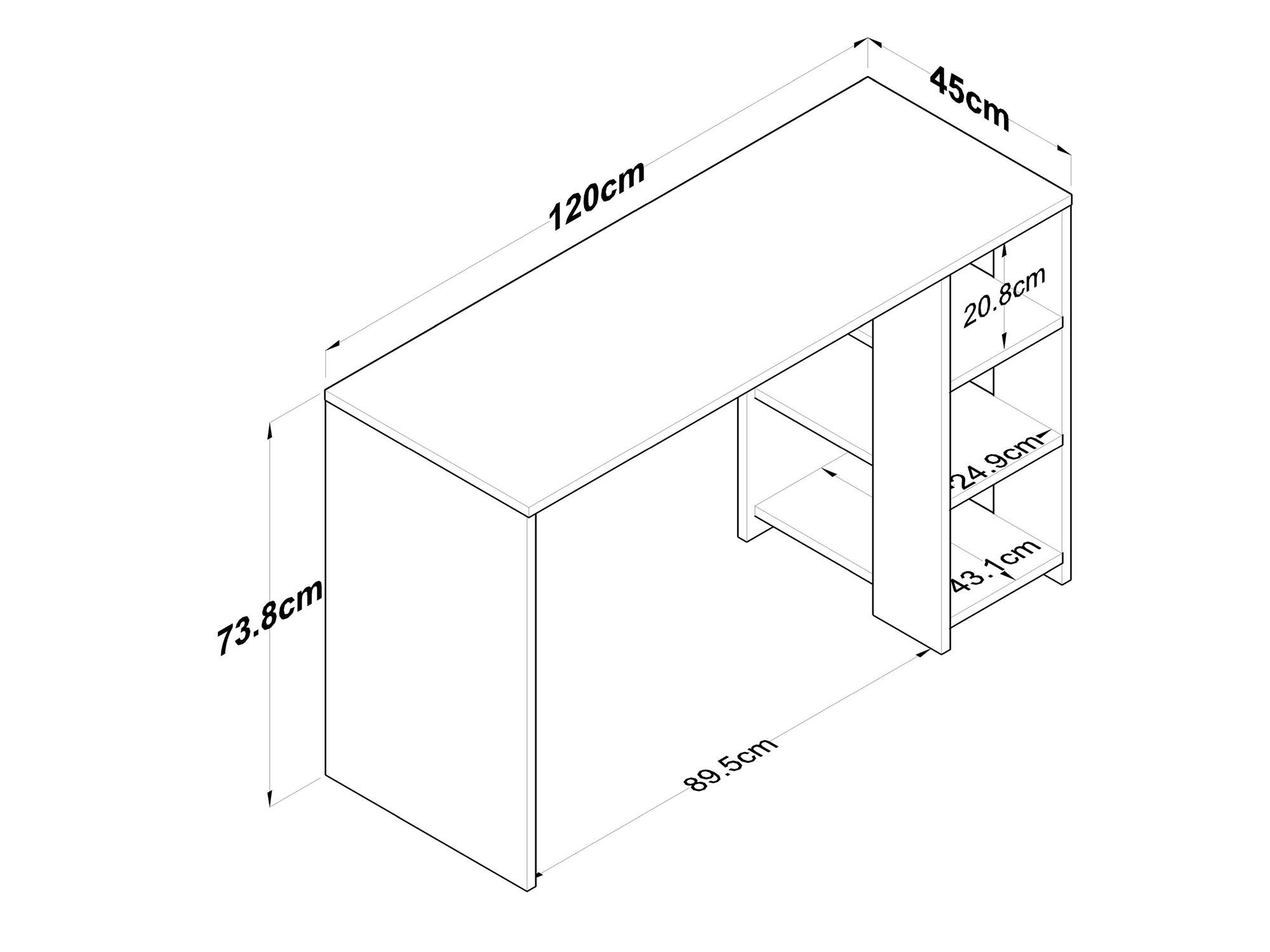 Pisalna miza Catdelu 109 (Bela + Oreh)