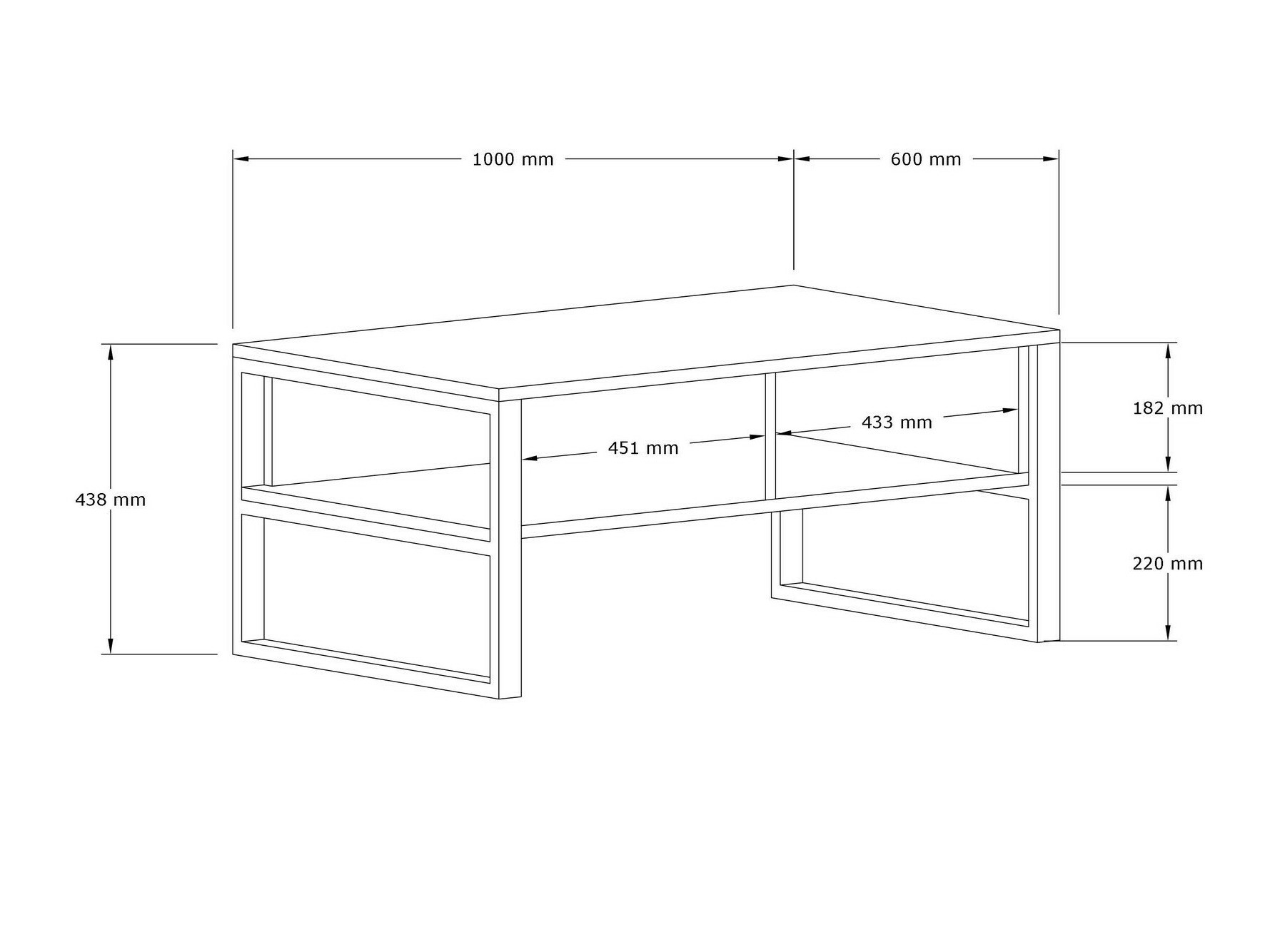 Klubska mizica Kailua 2687 (Bela + Črna)