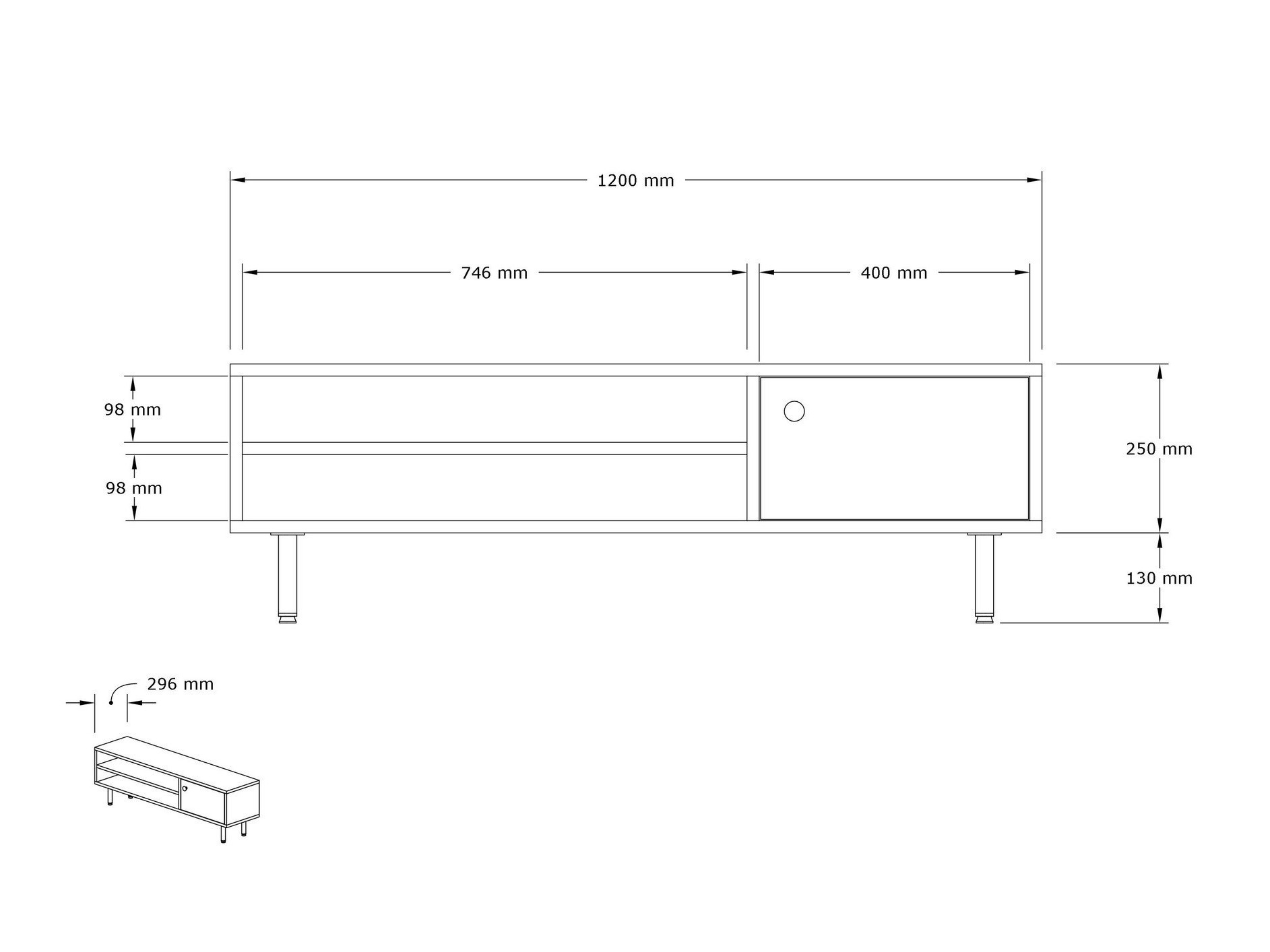 TV-omarica Kailua 2224 (Hrast)
