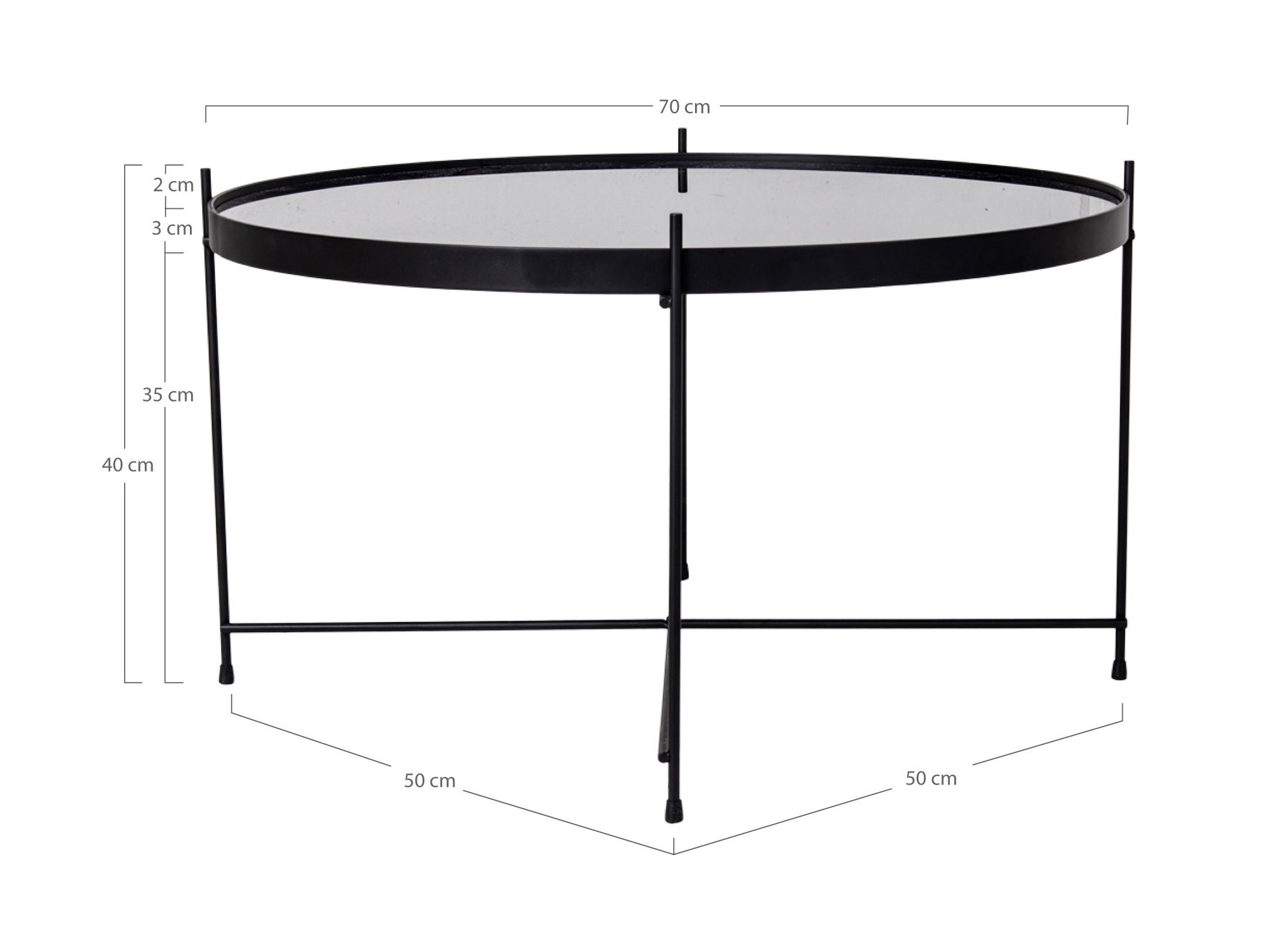 Klubska mizica Brea 128 (Črna)