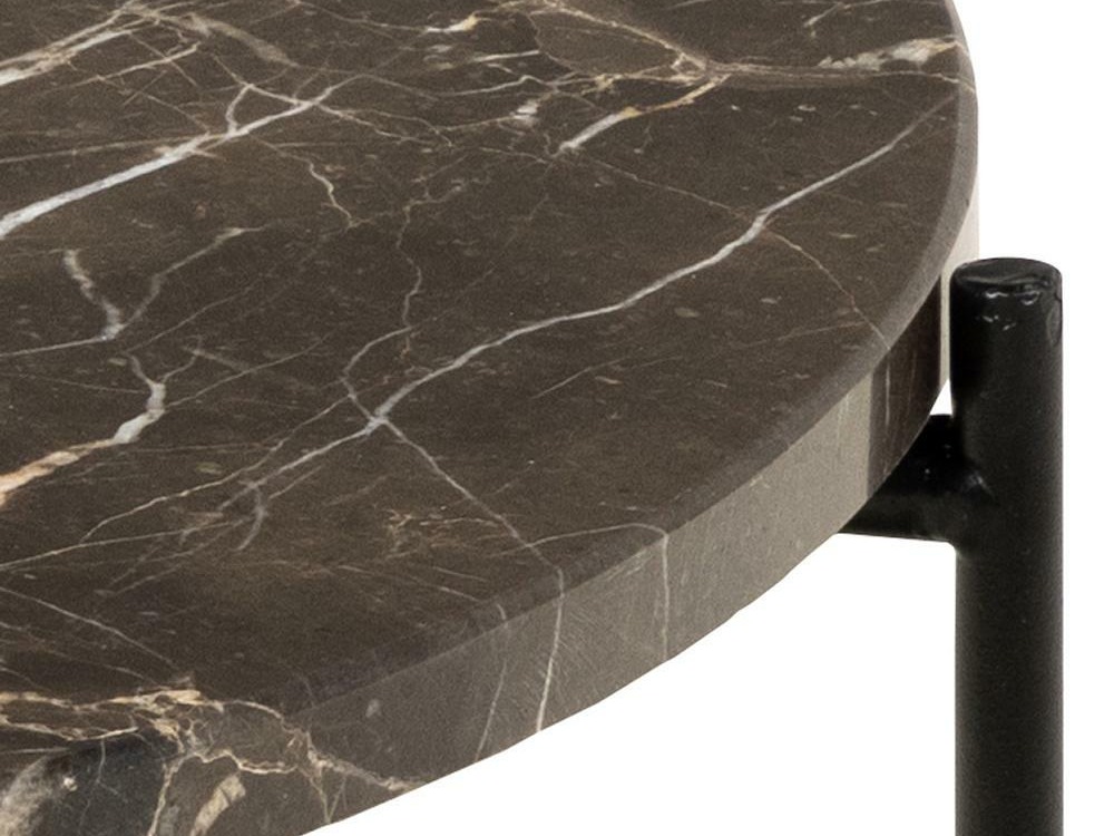 Stranska mizica Norsica 608 (Rjavi marmor + Črna)