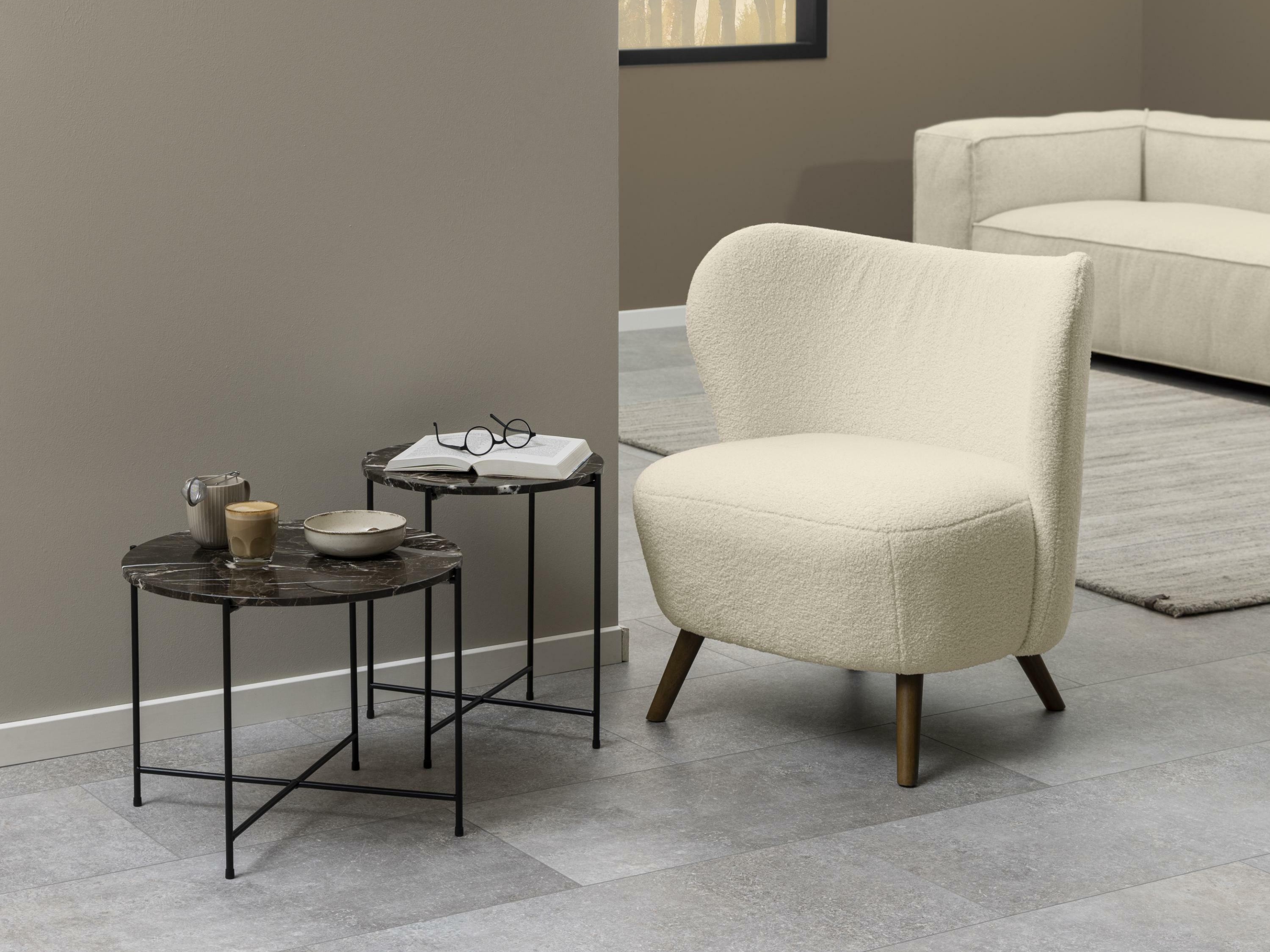 Stranska mizica Norsica 608 (Rjavi marmor + Črna)