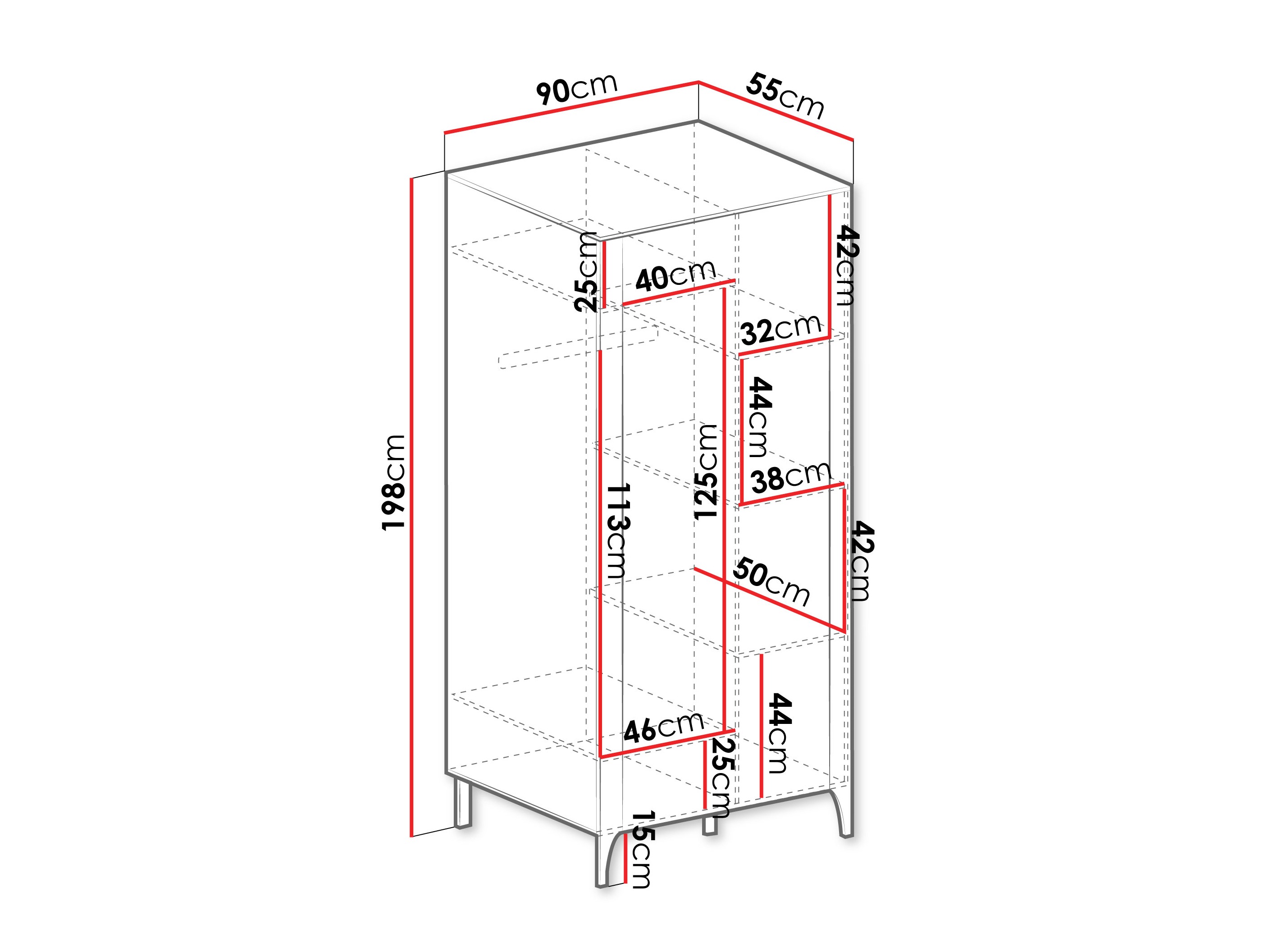Garderobna omara Mavtoru 106 (Črna)