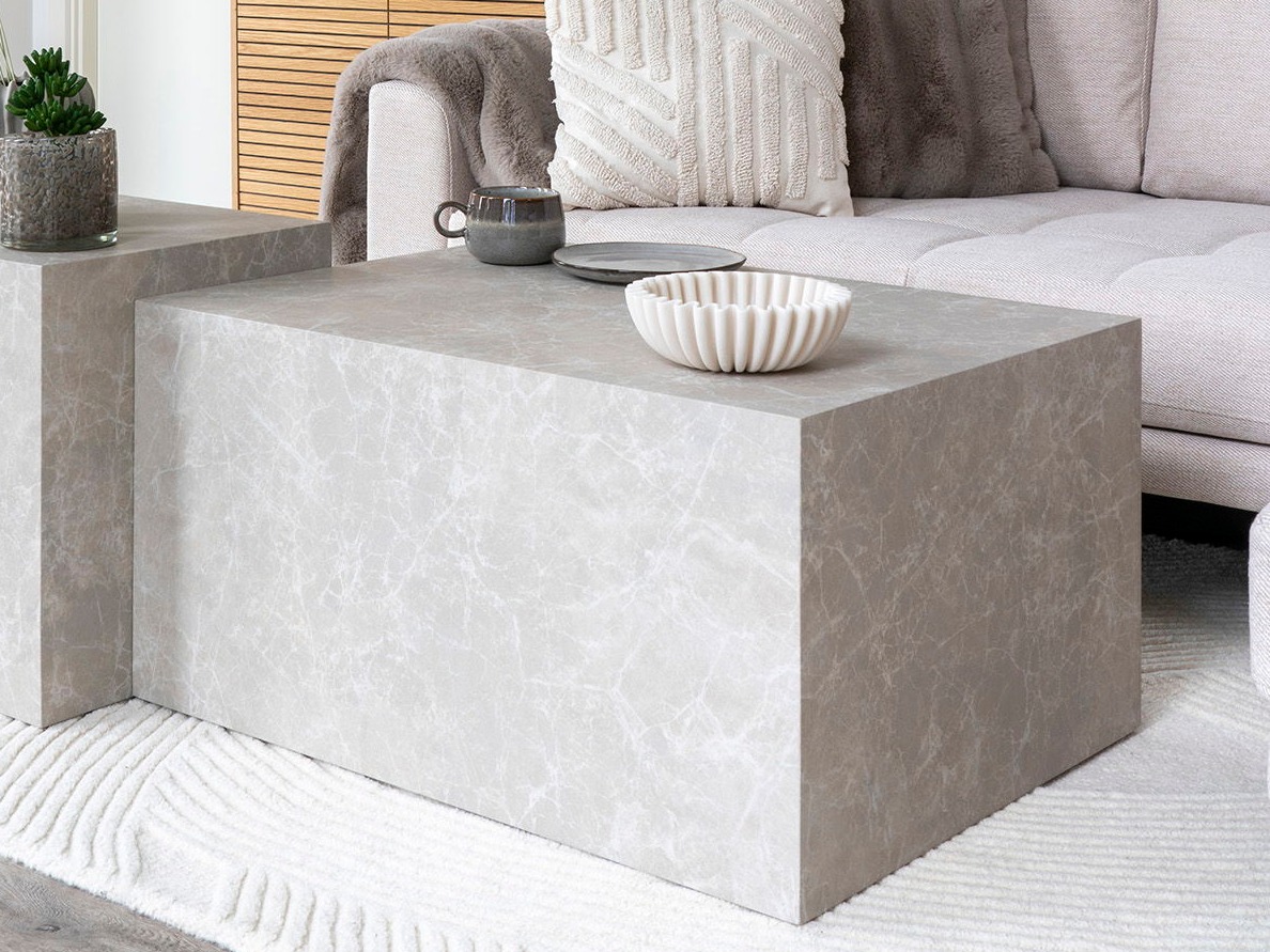 Klubska mizica Catavie 102 (Sivi marmor)