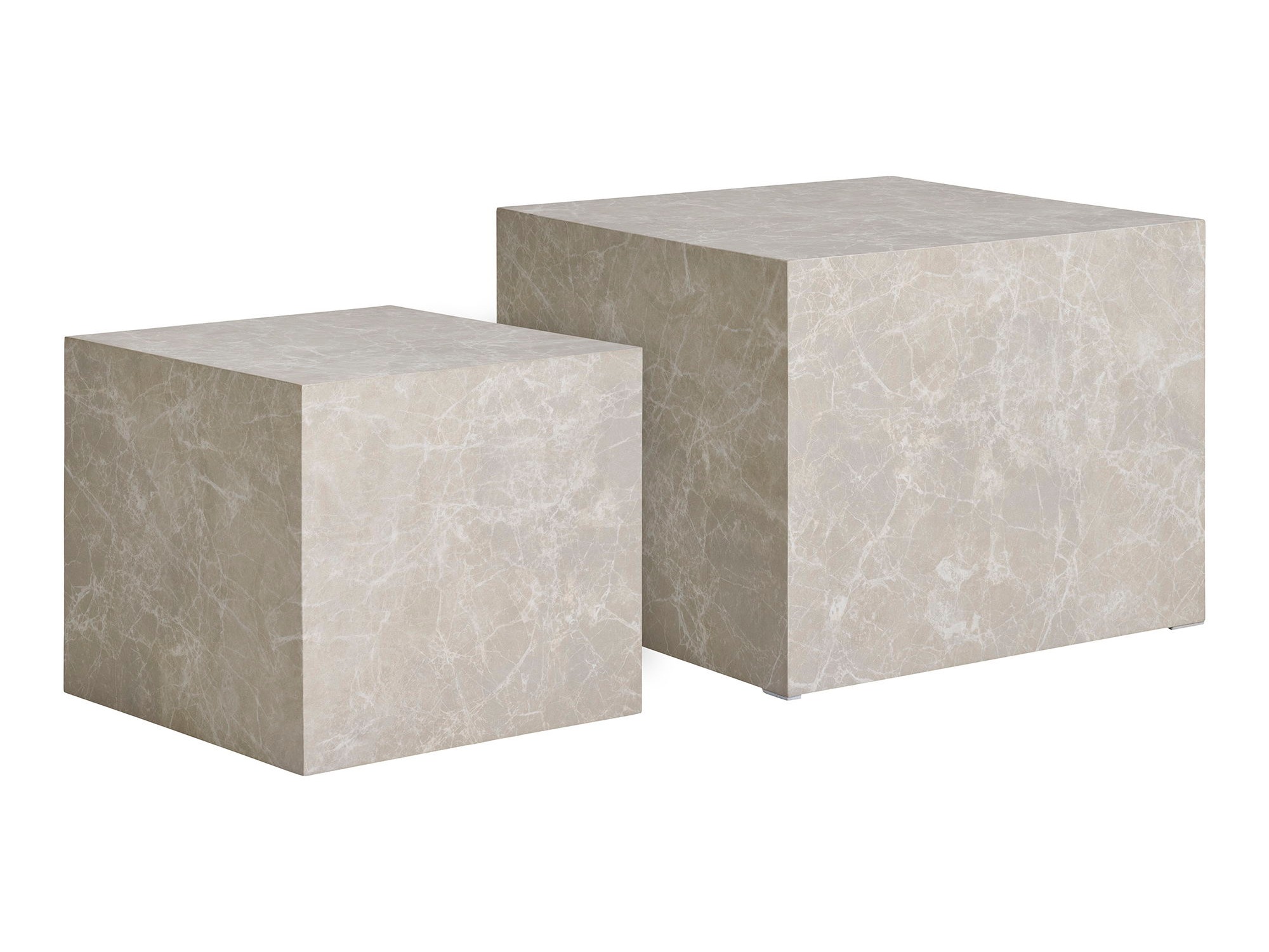 Komplet klubskih mizic Catavie 103 (Bež + Sivi marmor)