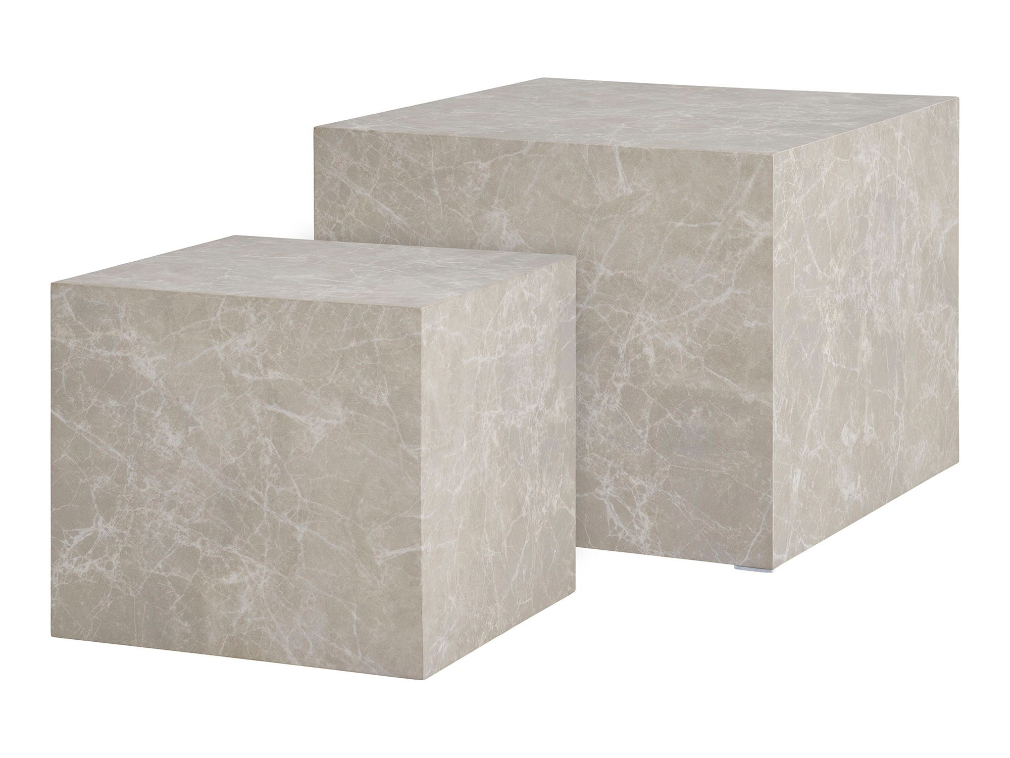 Komplet klubskih mizic Catavie 103 (Bež + Sivi marmor)