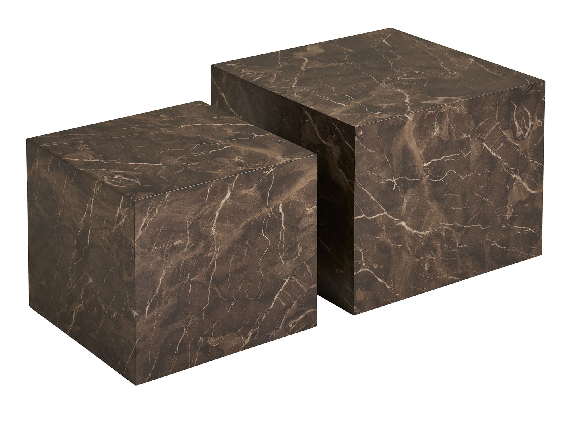 Komplet klubskih mizic Catavie 103 (Rjavi marmor)