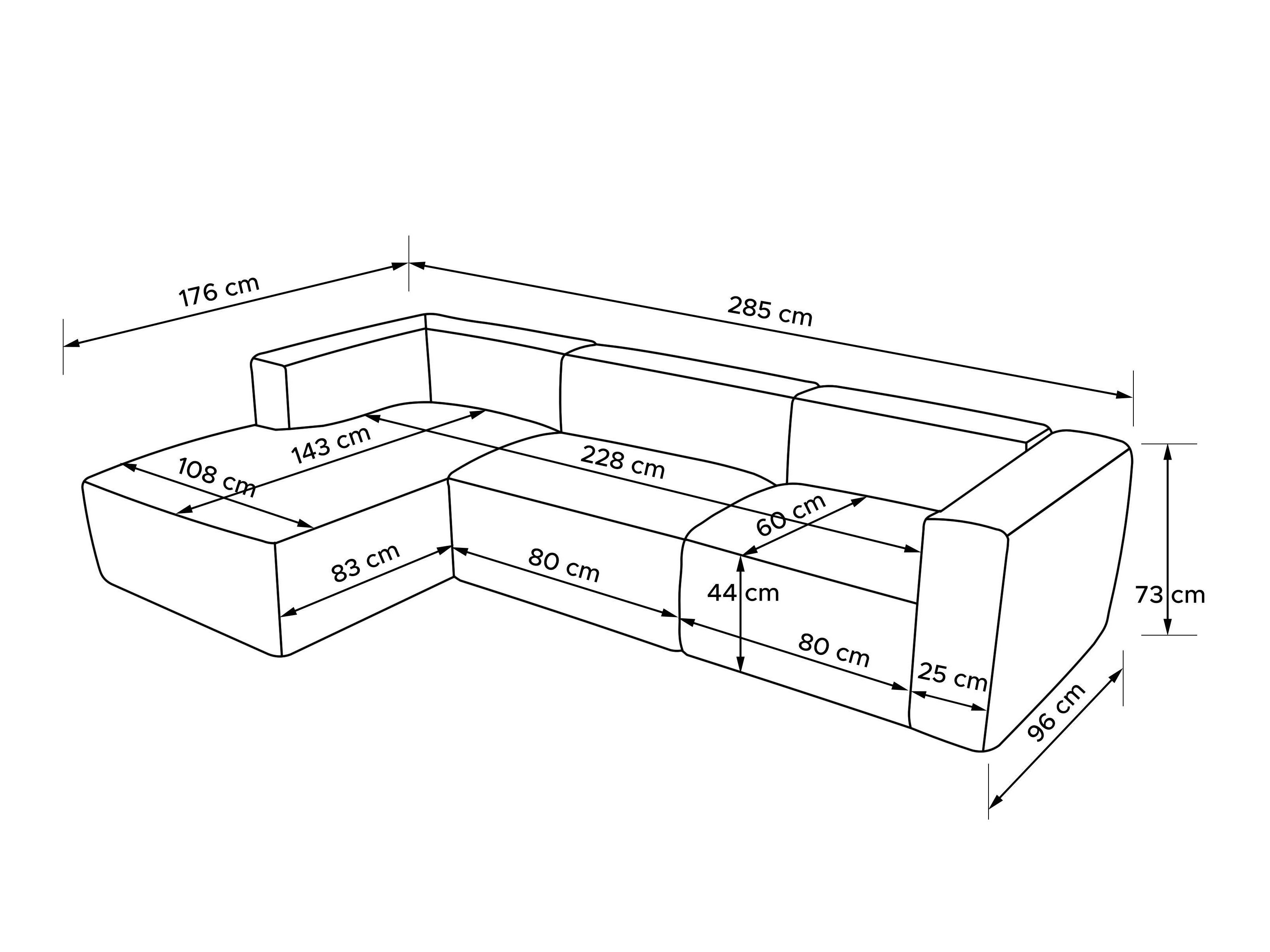 Modularna kotna sedežna garnitura Melteno 106 (Poso 22)