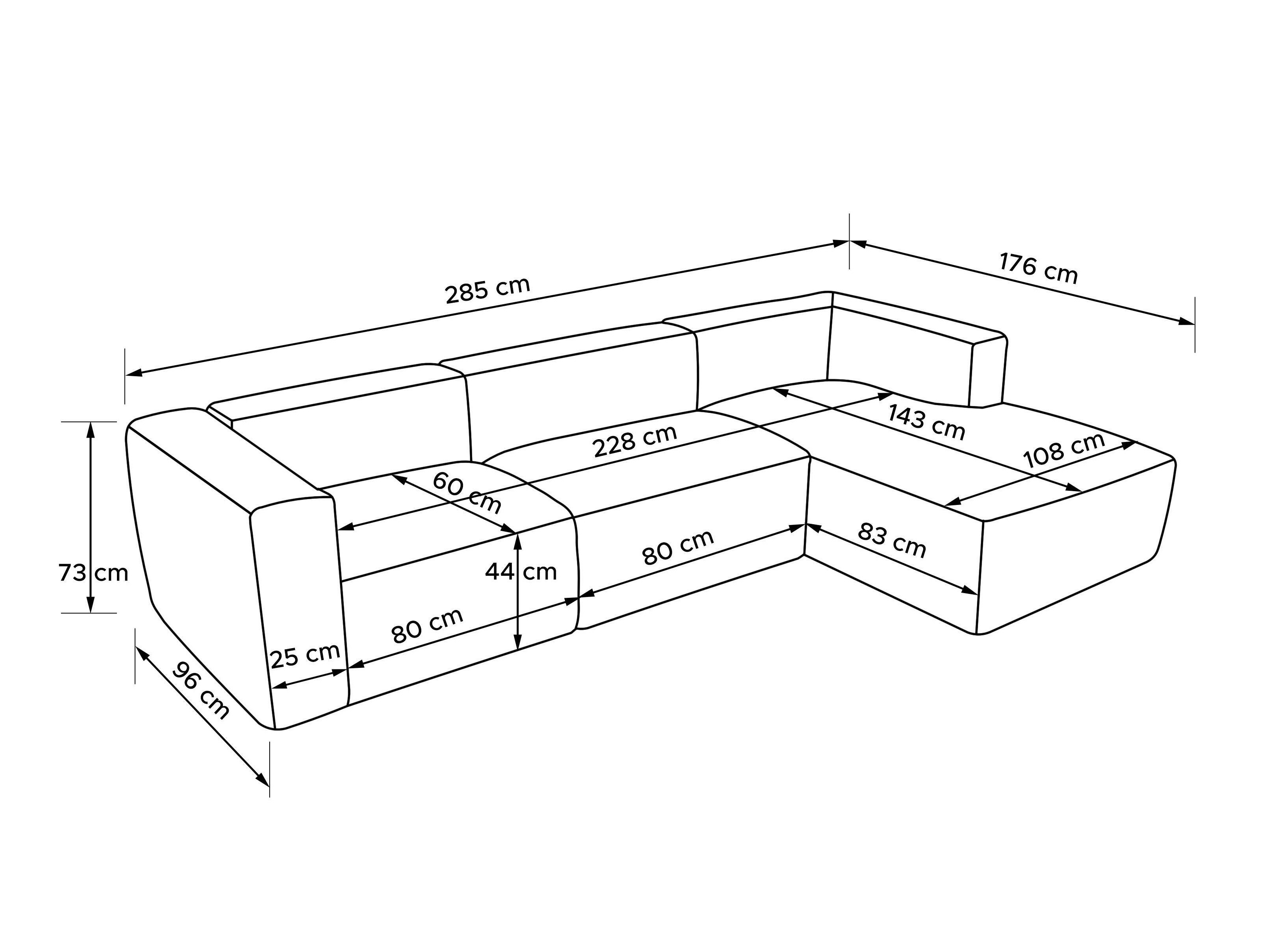 Modularna kotna sedežna garnitura Melteno 106 (City 77)