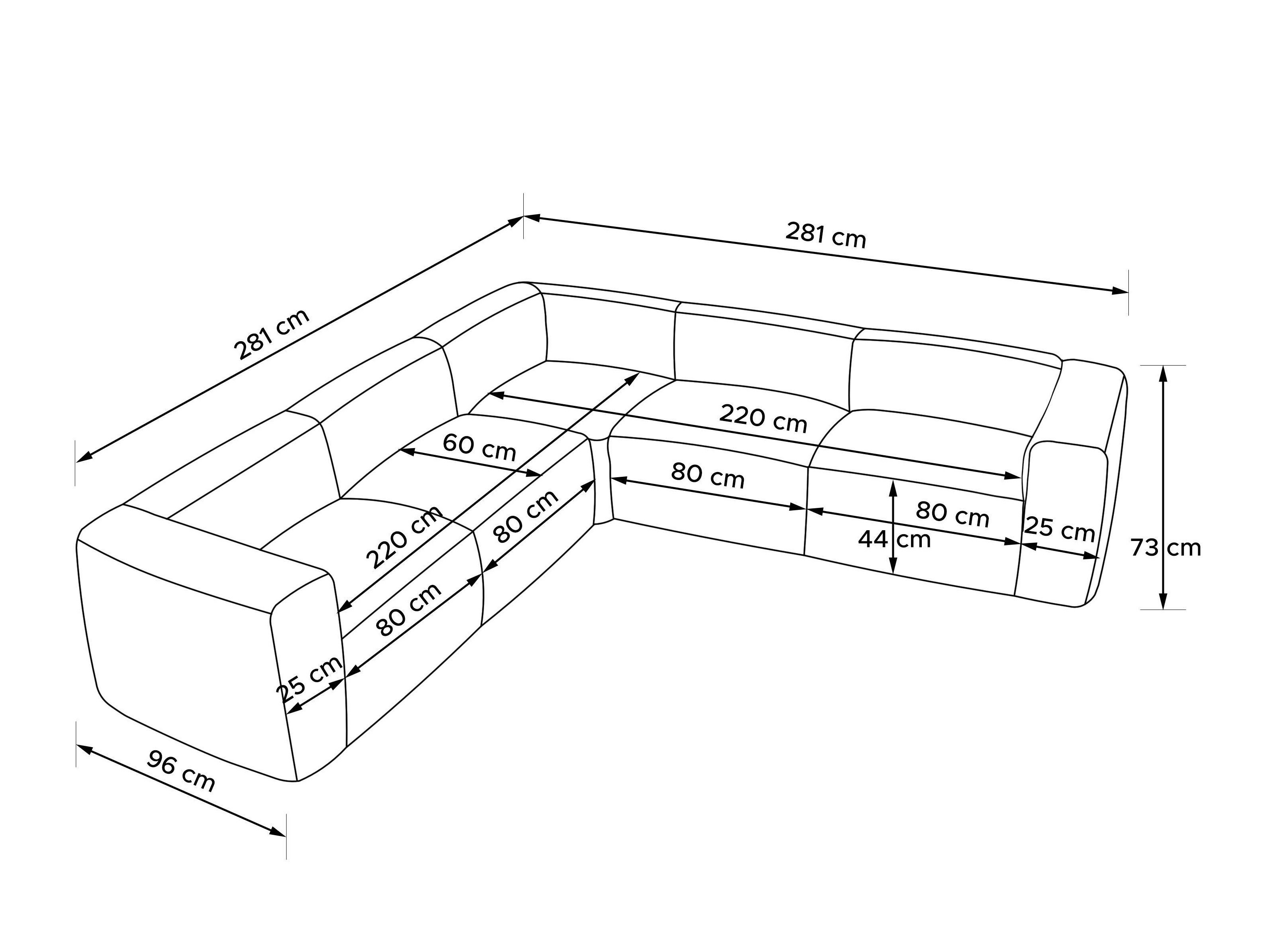 Modularna kotna sedežna garnitura Melteno 107 (City 98)