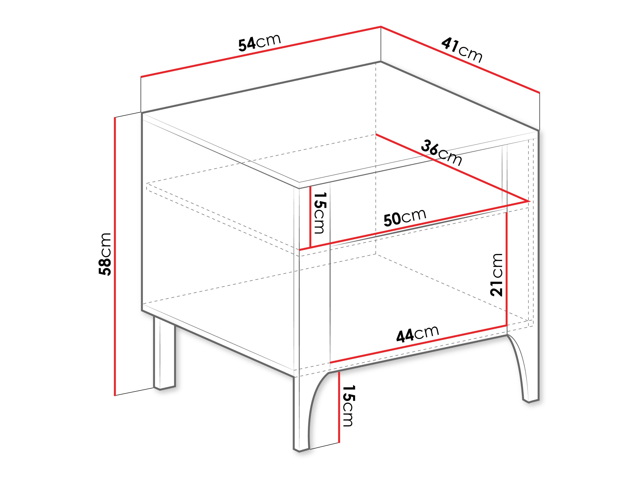 Nočna omarica Mavtoru 110 (Črna)