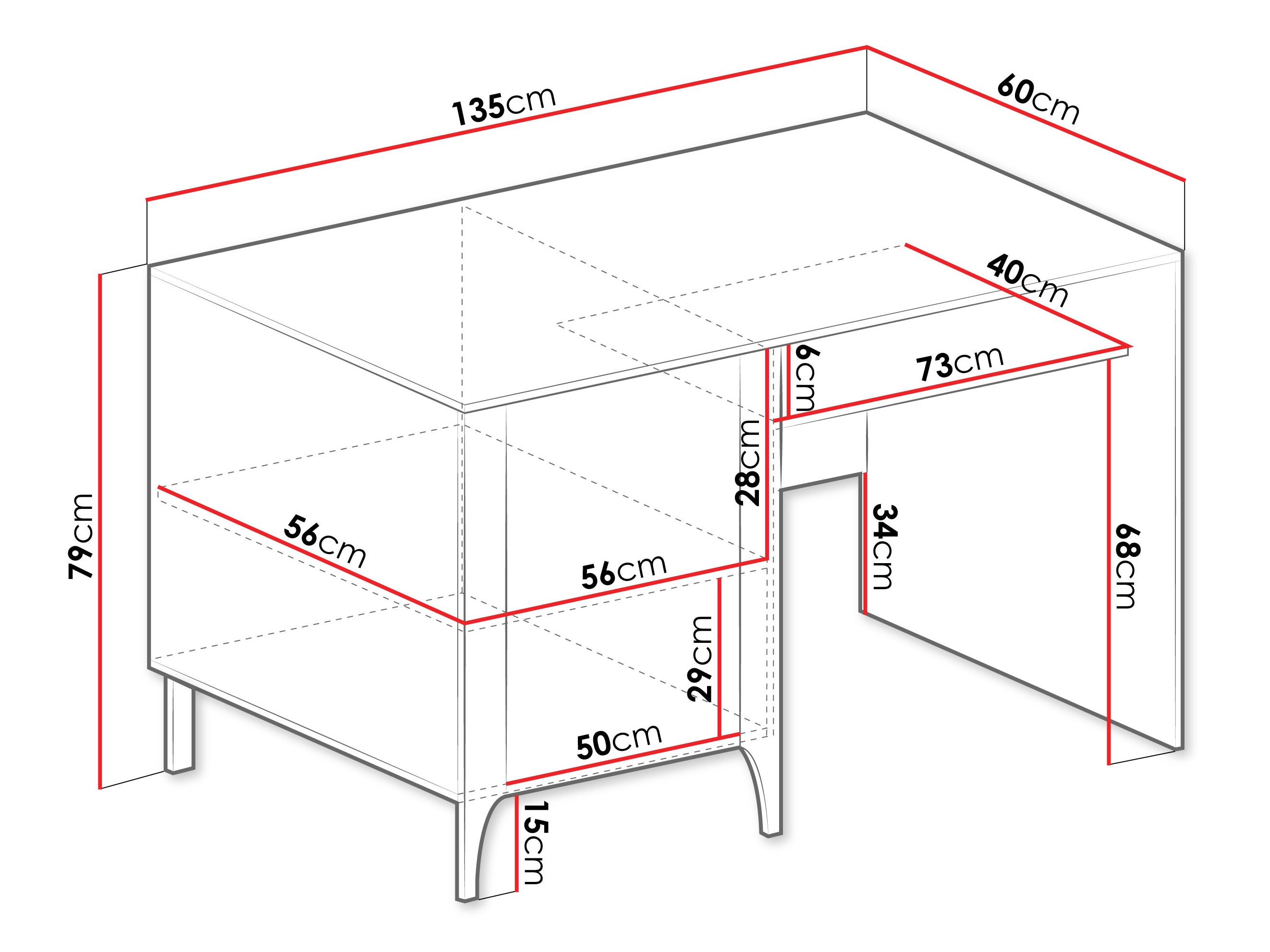 Pisalna miza Mavtoru 108 (Črna)