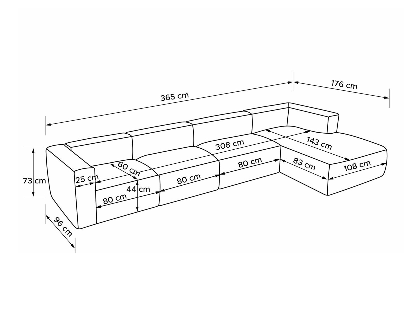 Modularna kotna sedežna garnitura Melteno 108 (Poso 55)