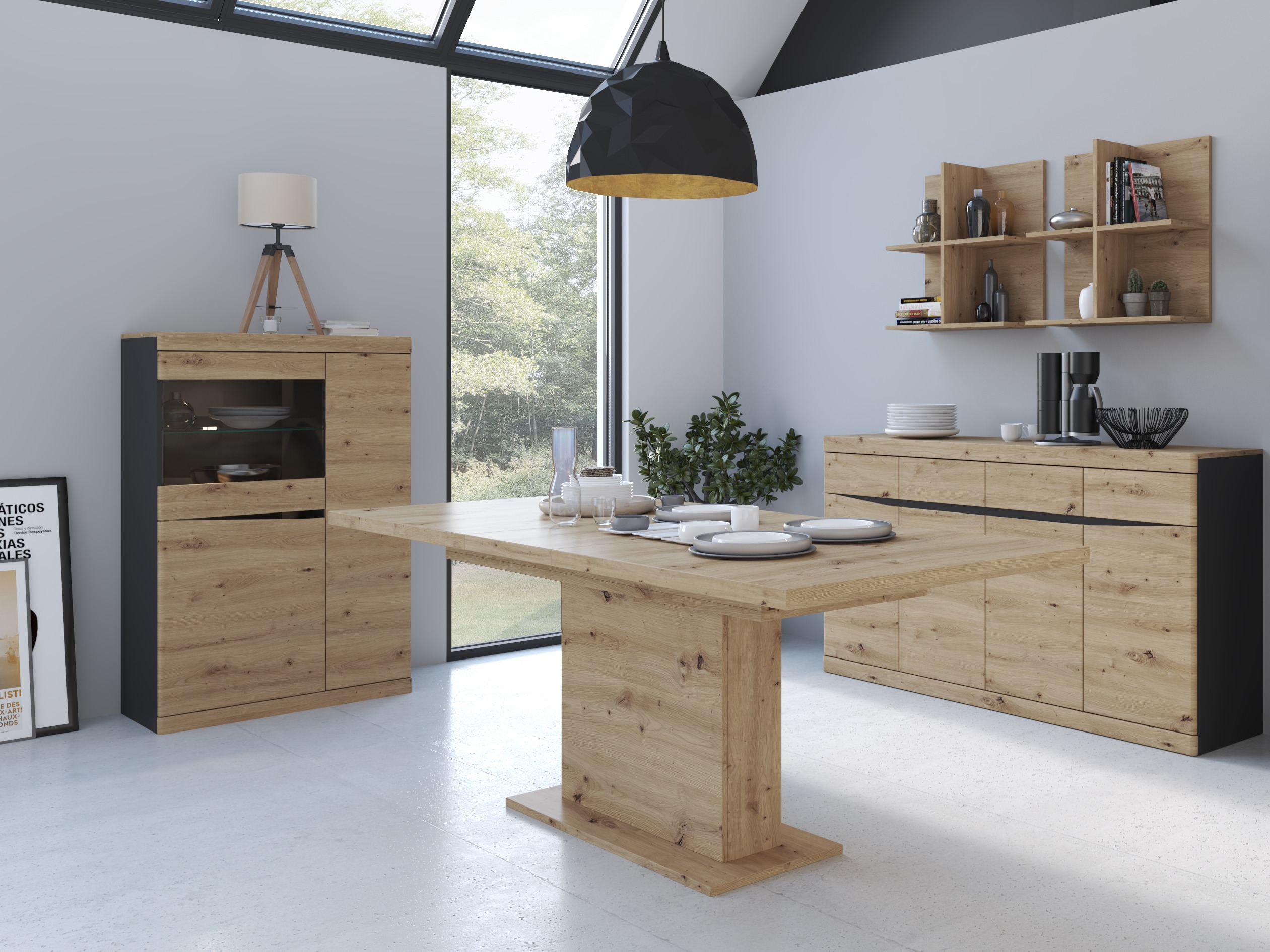 Regal Venlori 129 (Antracit + Artisan hrast)