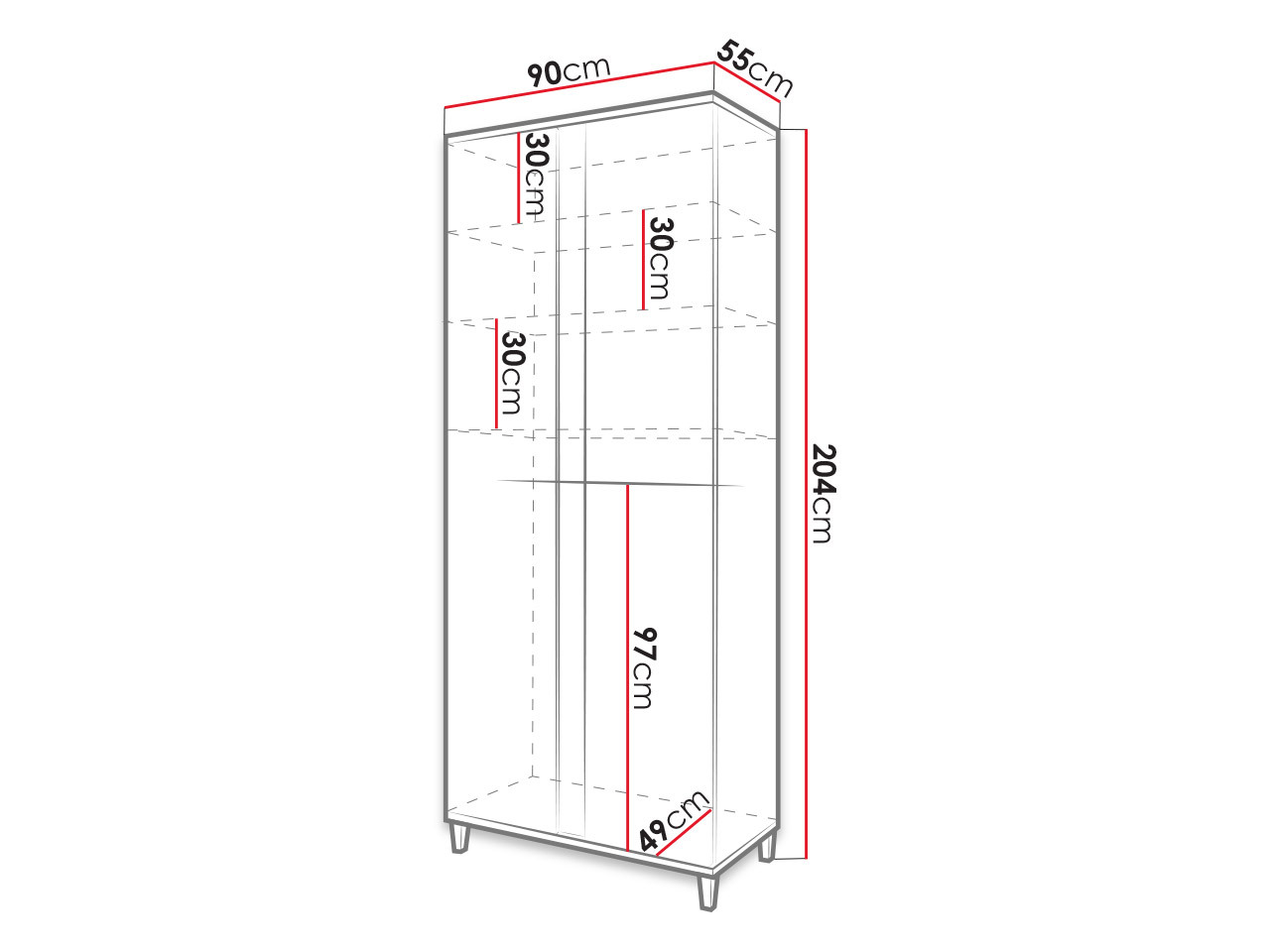 Garderobna omara Florem (Bela + Sijaj bela + Svetel les)