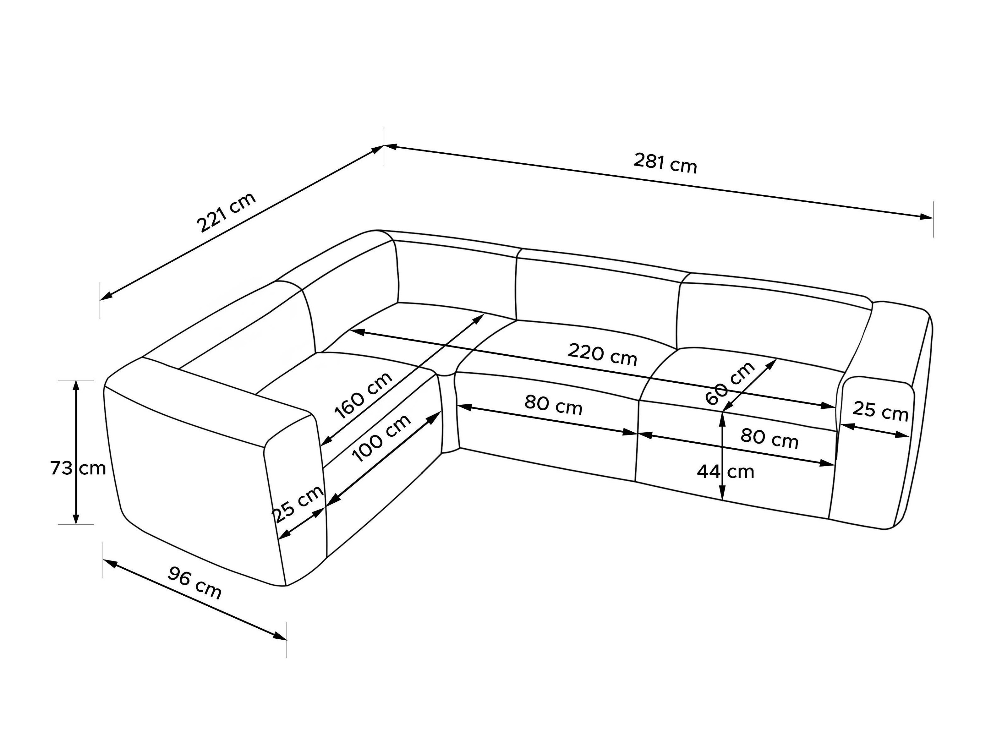 Modularna kotna sedežna garnitura Melteno 109 (Poso 01)
