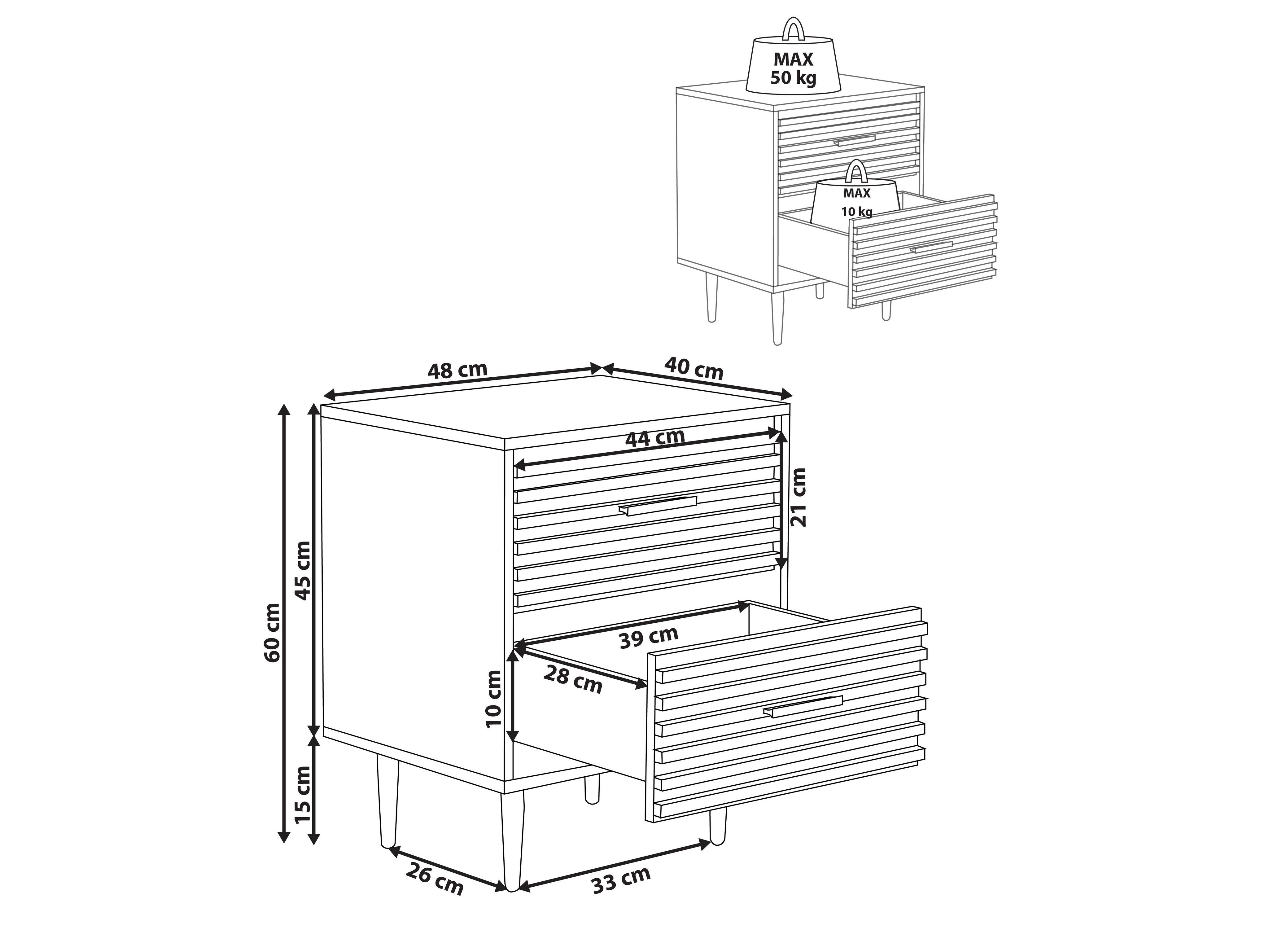 Nočna omarica Berwyn 2913 (Svetlo rjava)