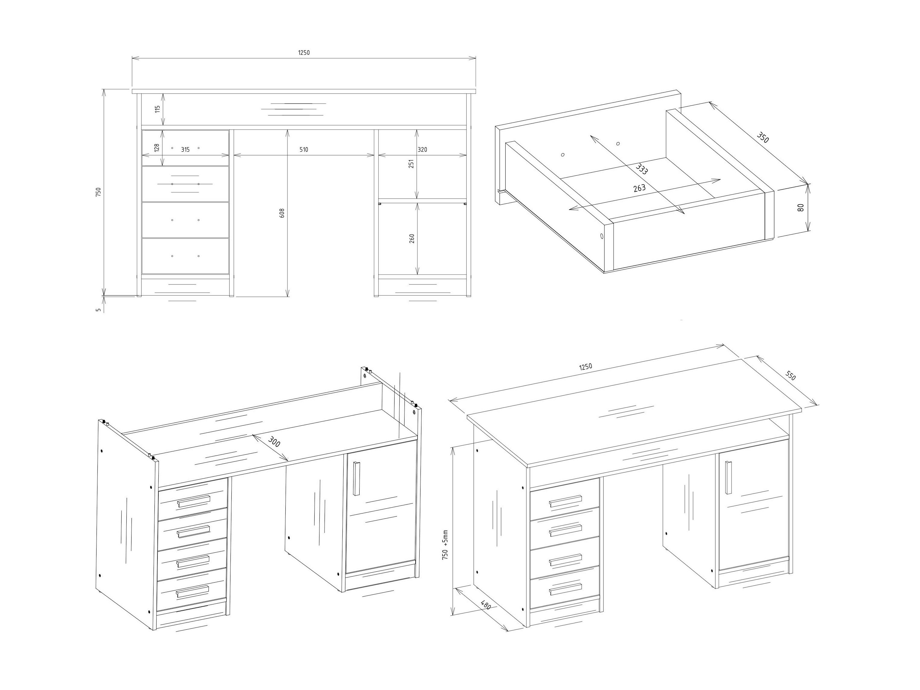 Pisalna miza Mandeville 329 (Artisan aok)