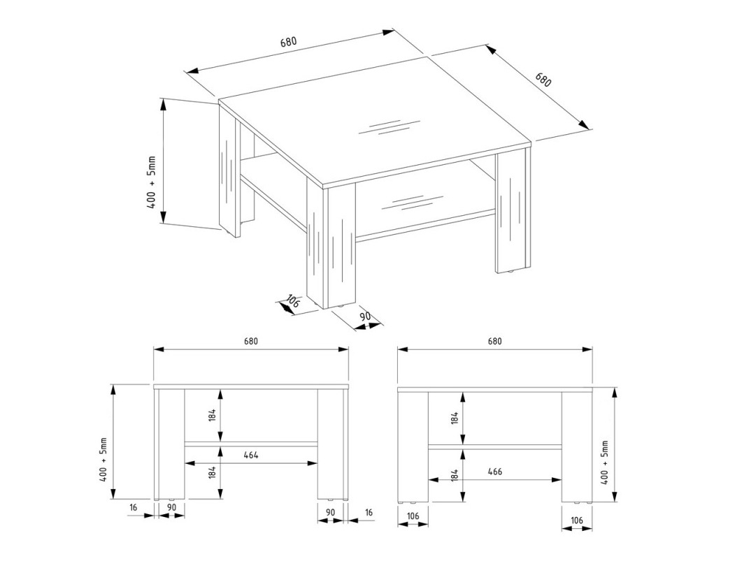 Klubska mizica Mandeville 358