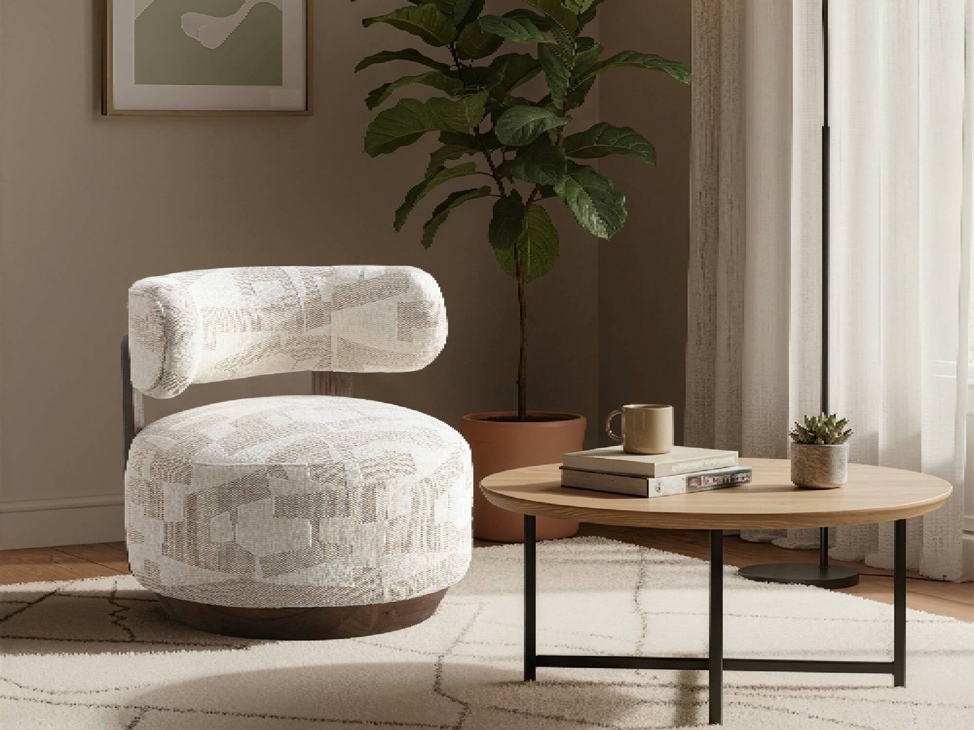 Fotelj Burleson 555 (Krema + Bež)