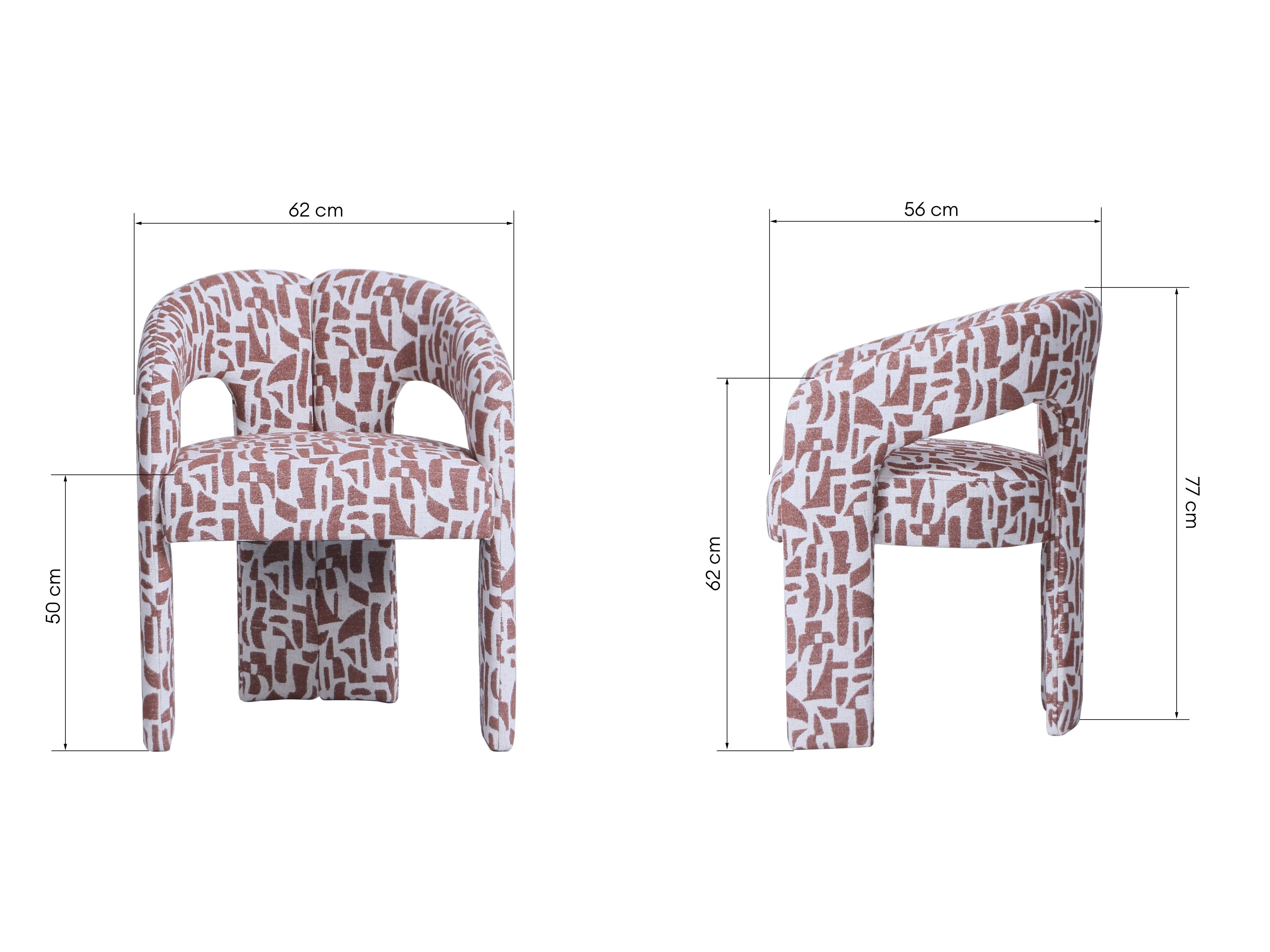 Stol Burleson 125 (Bordeaux + Svetlo rjava)