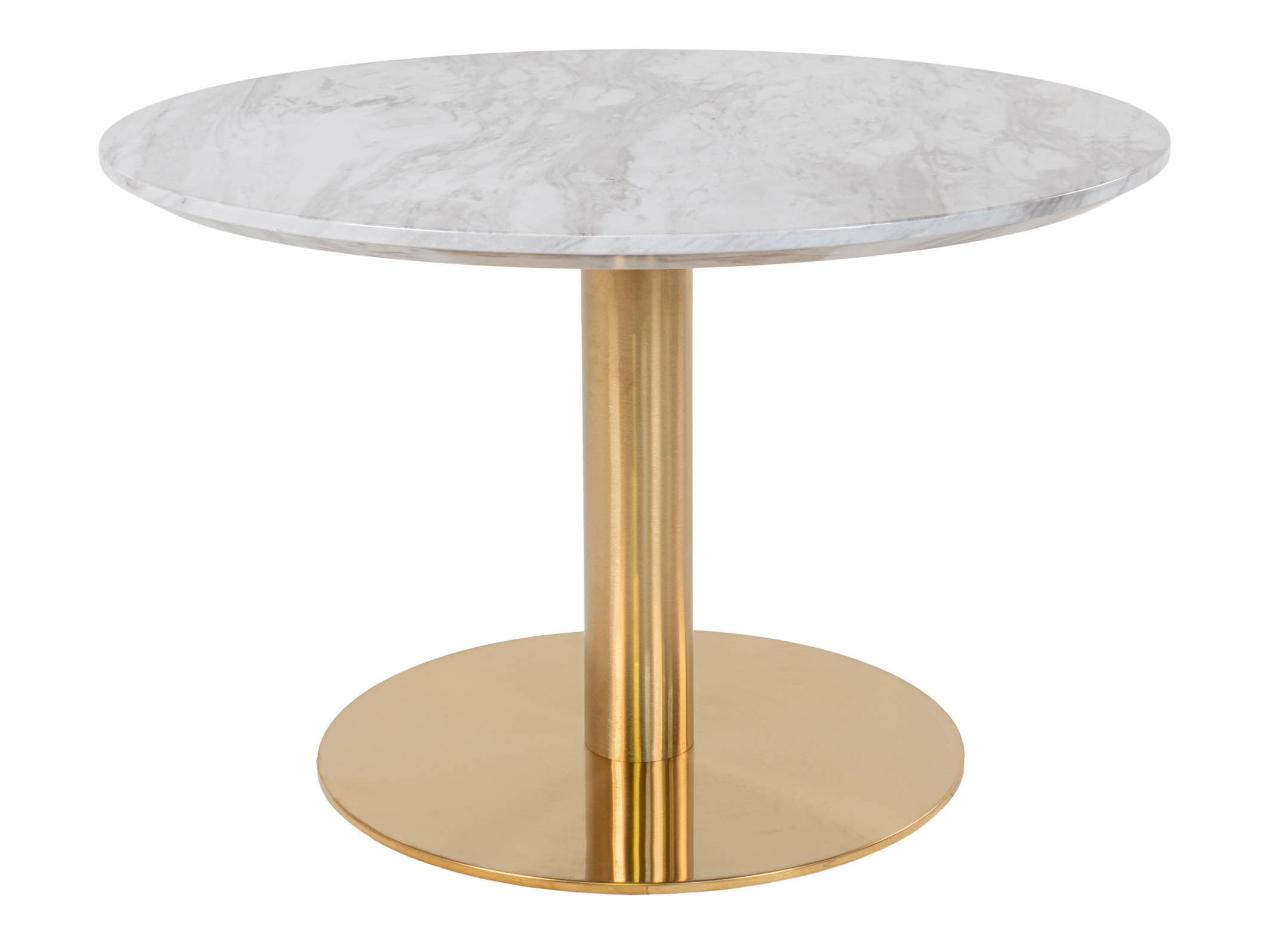 Klubska mizica Elbelia 100 (Zlata + Beli marmor)