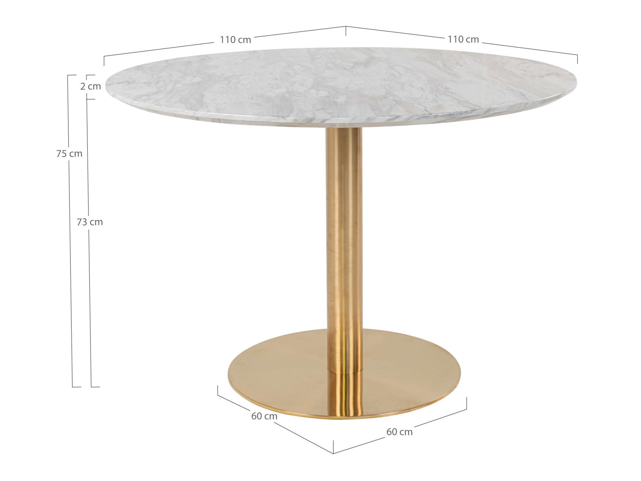 Miza Elbelia 103 (Zlata + Beli marmor)