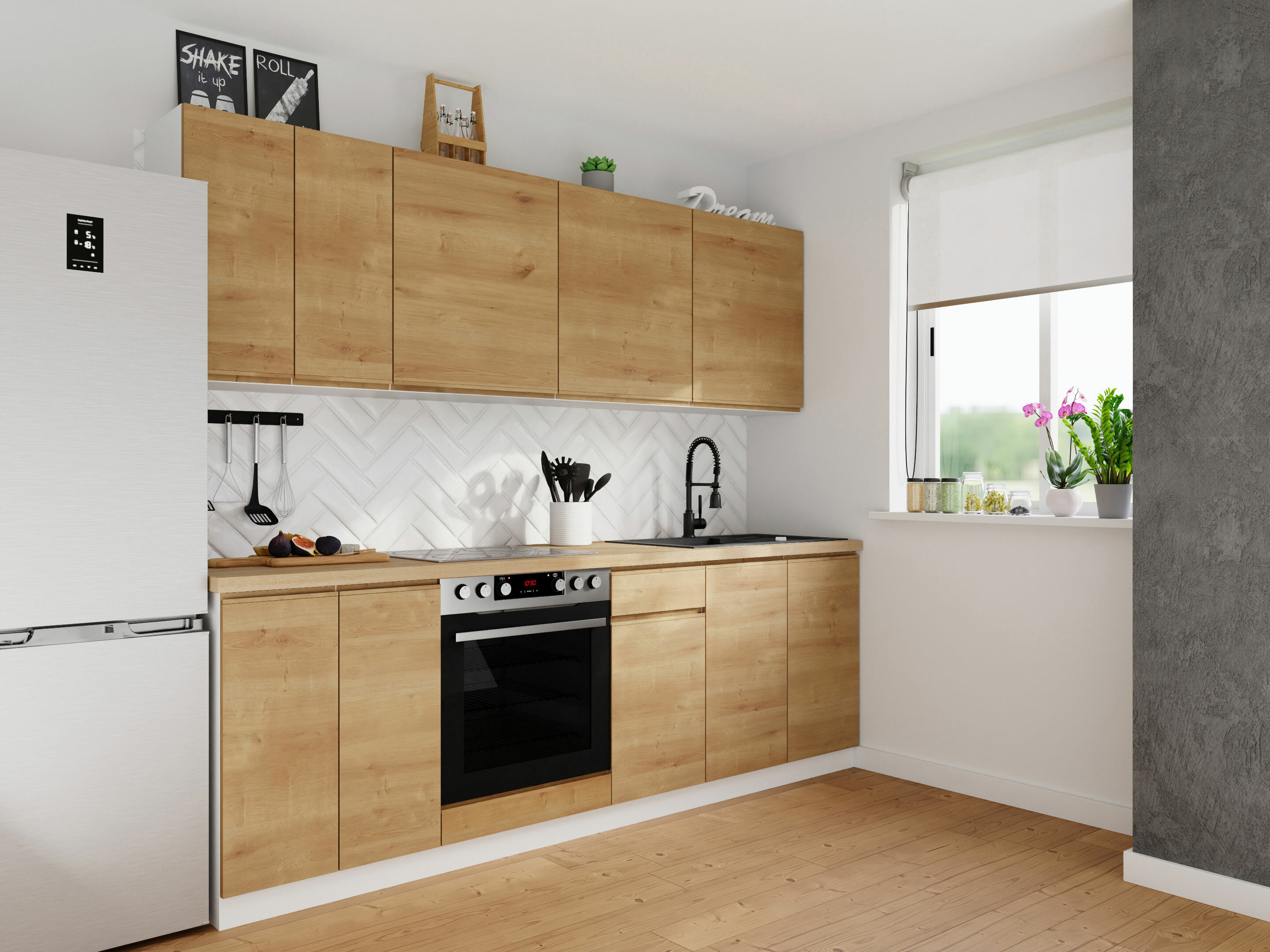 Modularna stenska omarica Soli Oak 140