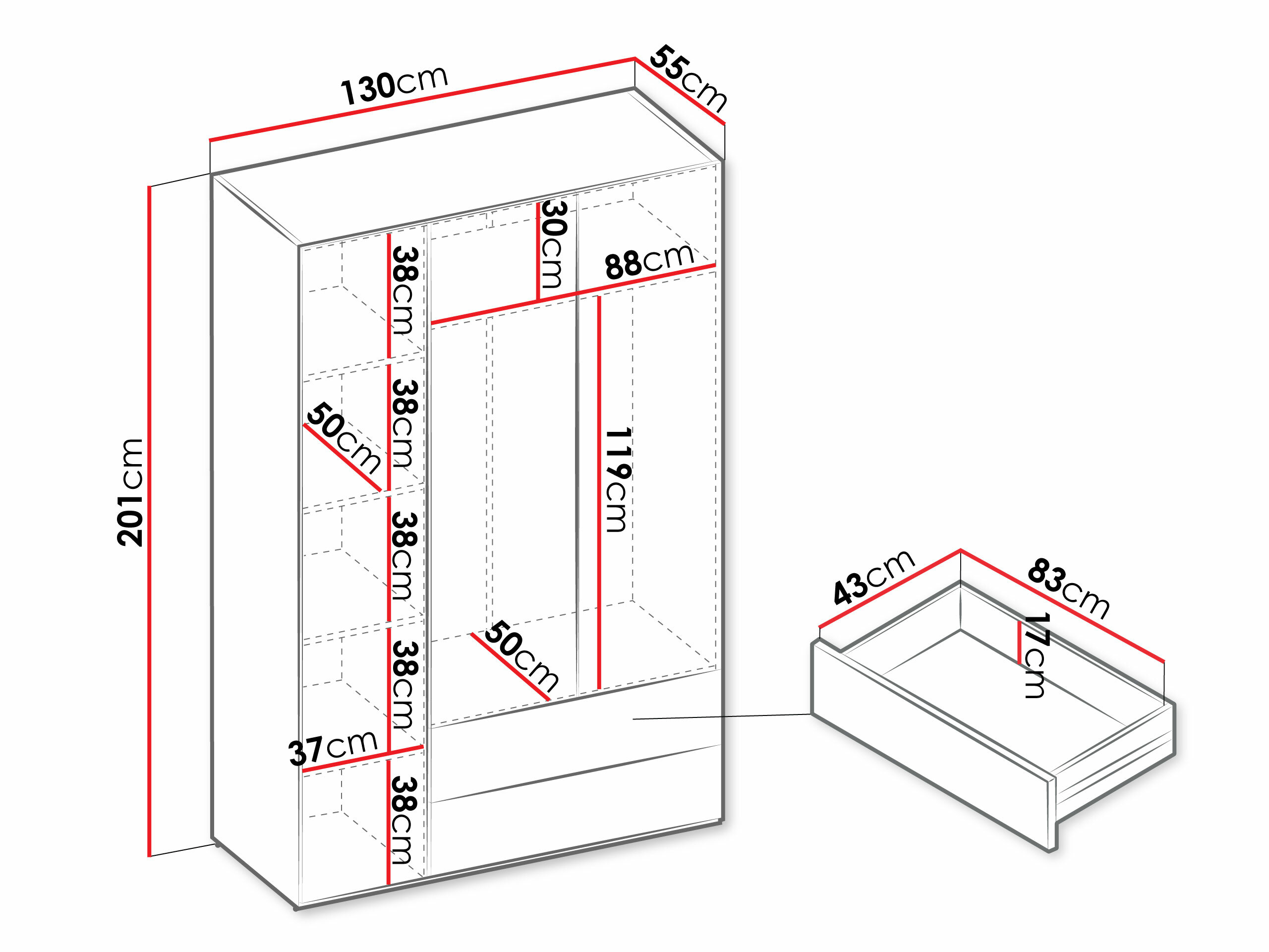Garderobna omara Tivseva 100