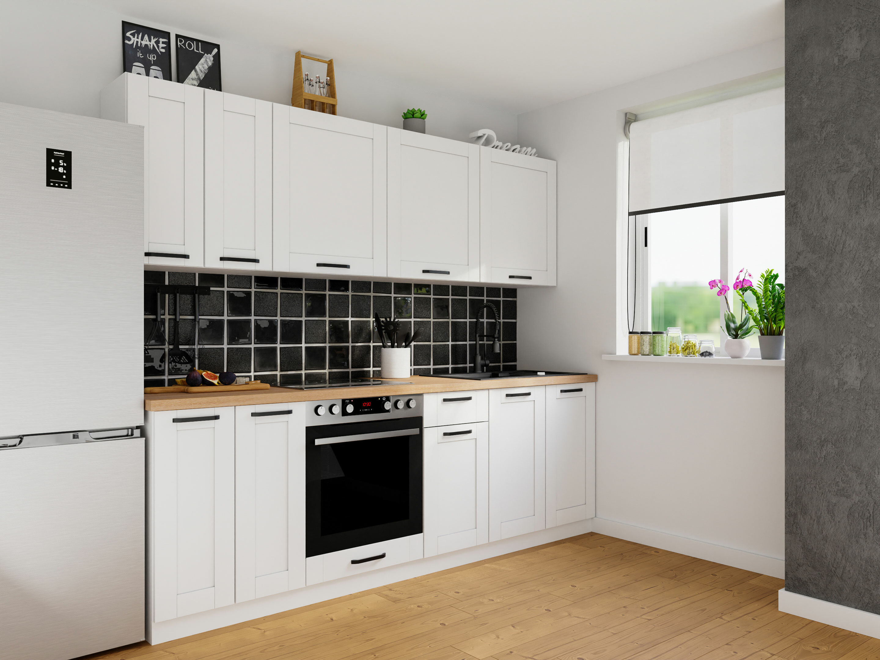 Modularna omarica s predalom in vrati Eva White 103