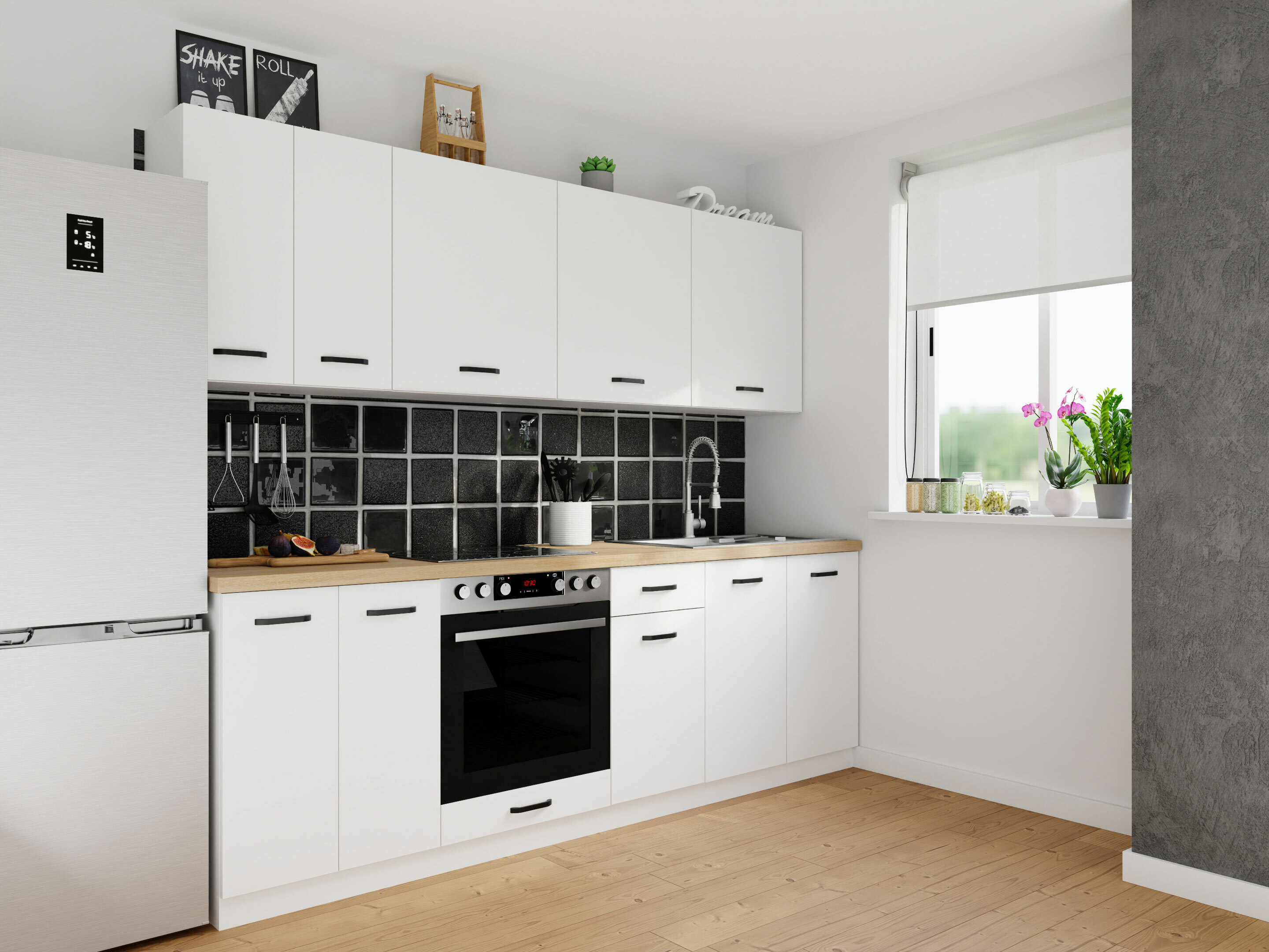 Modularna omarica za pomivalno korito z vrati Top White 125