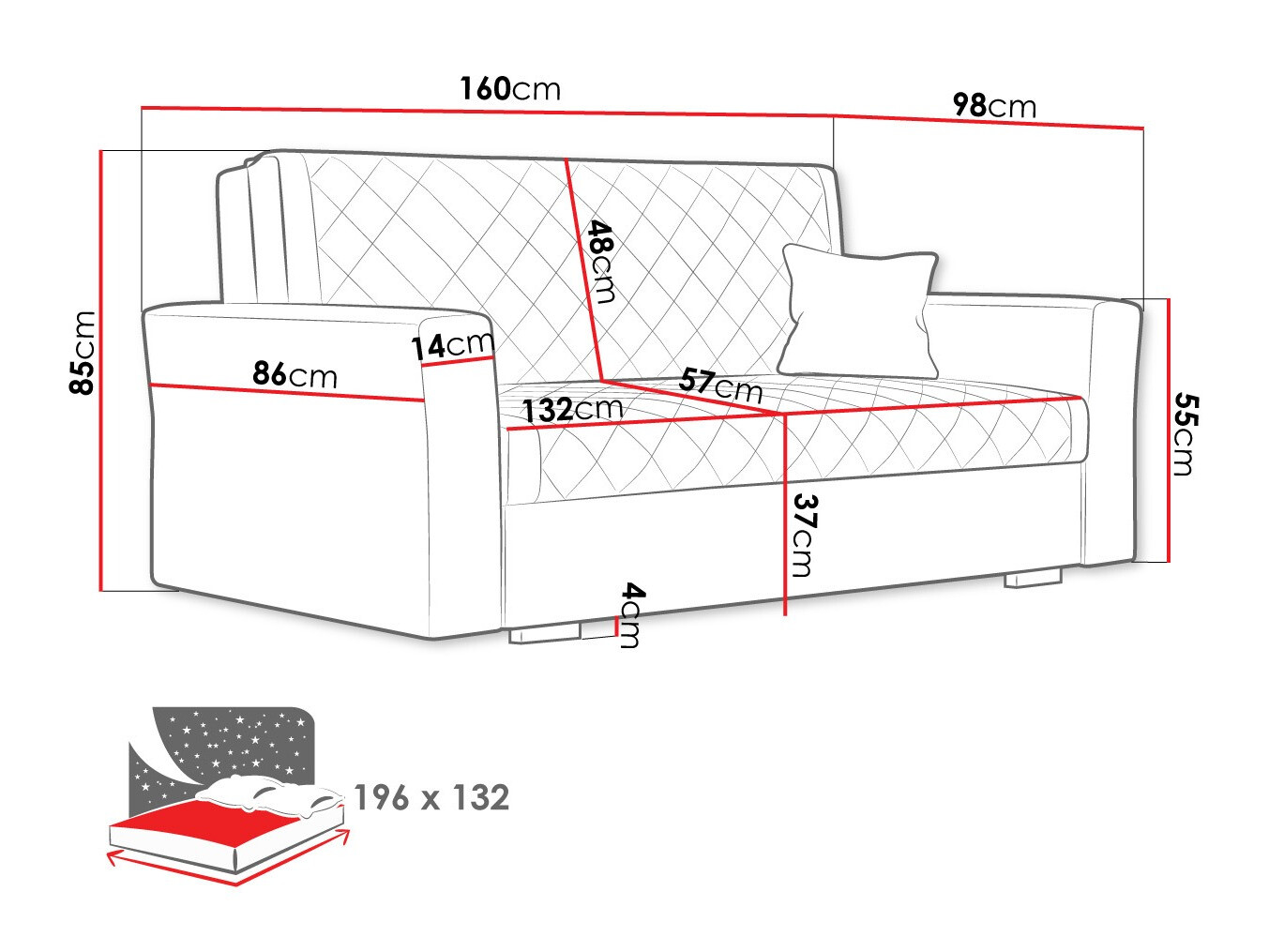 Raztegljiv kavč SL5311 z manjšimi nepravilnostmi
