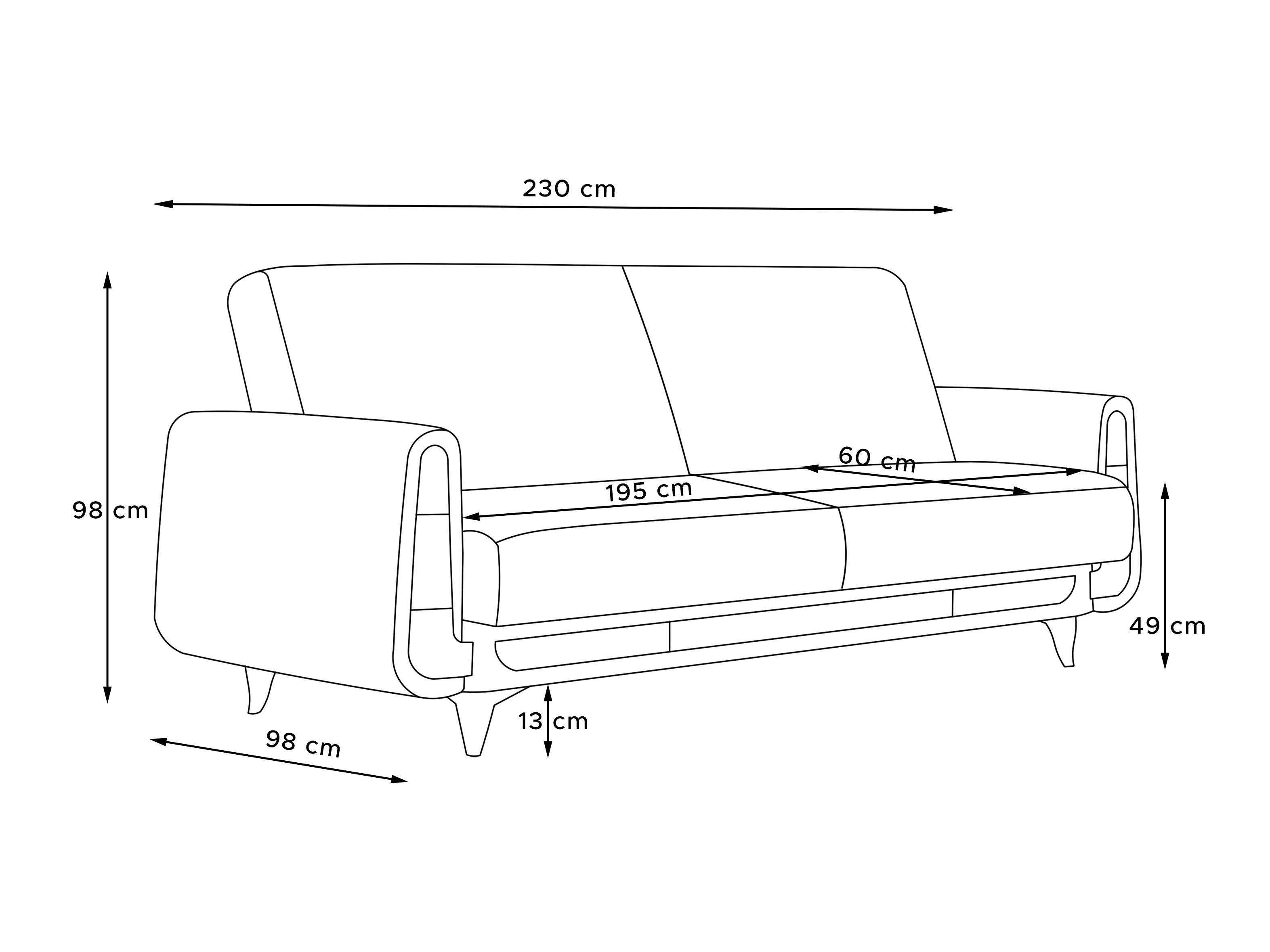 Raztegljiv kavč Temecula 111 (Riviera 95)