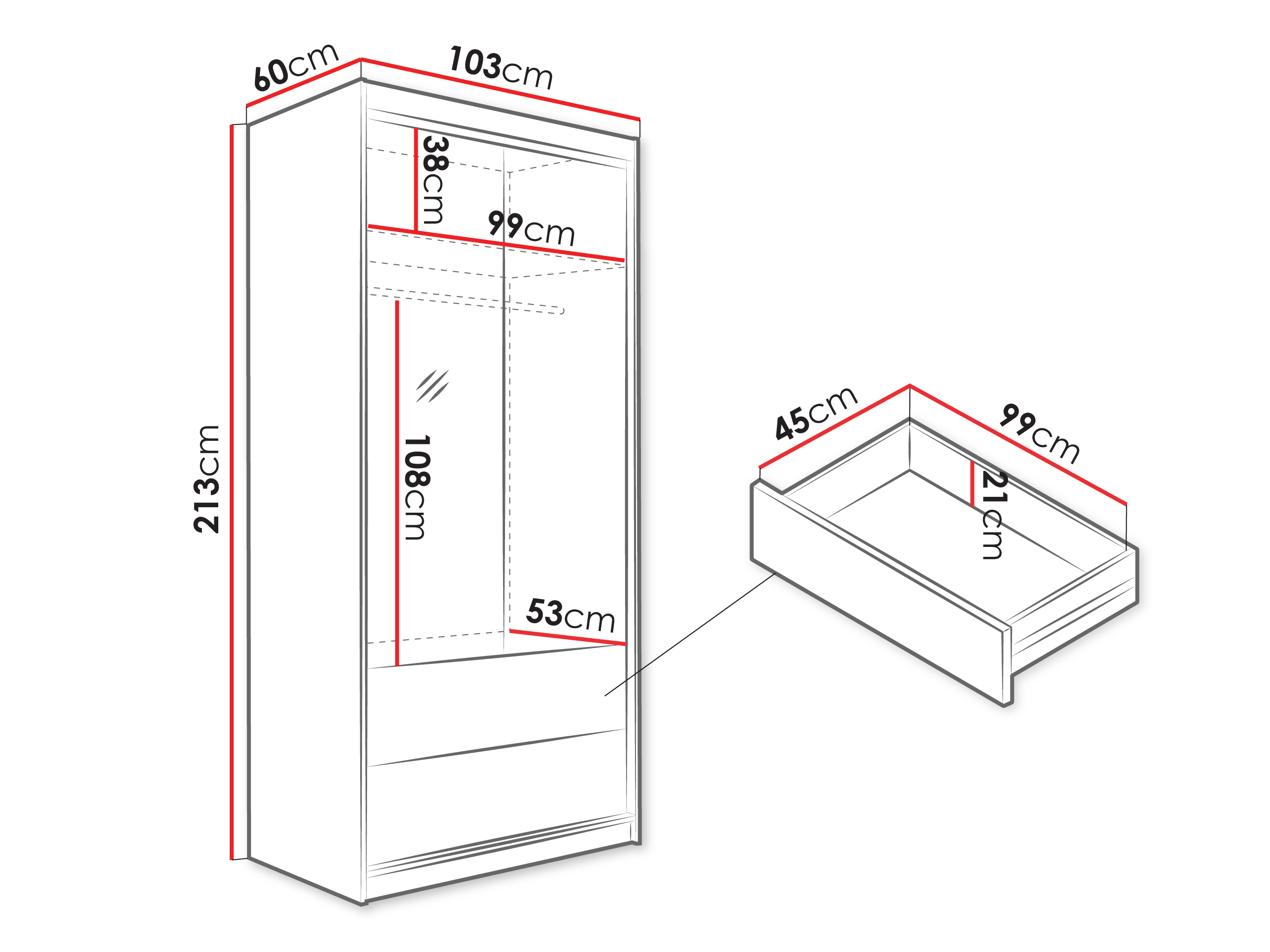 Garderobna omara Honolulu 245