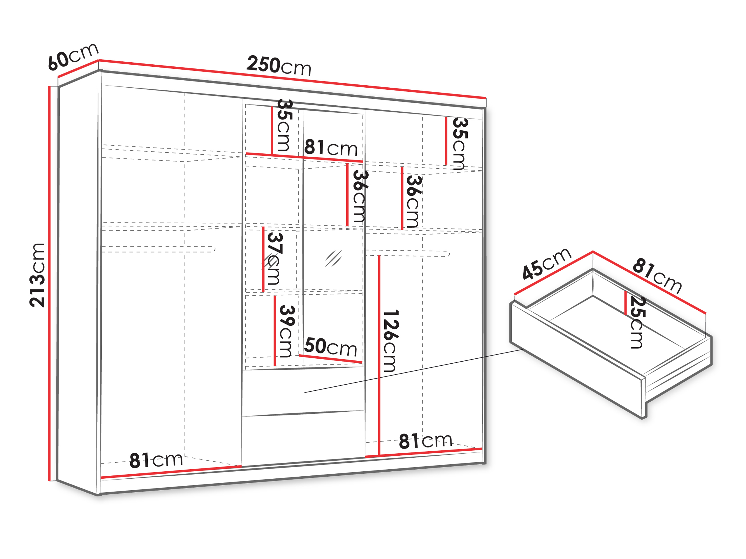 Garderobna omara Honolulu 247